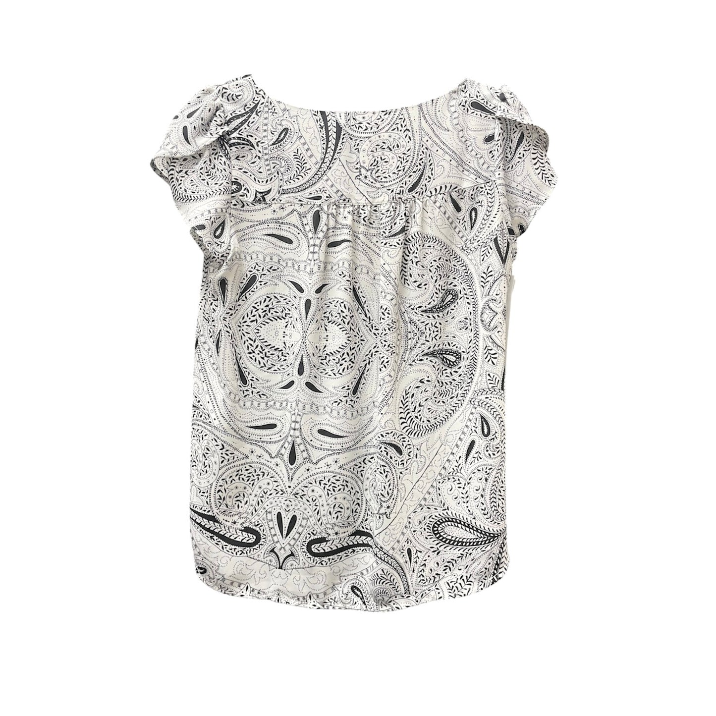 Top Short Sleeve By Loft In Black & White, Size: Xsp