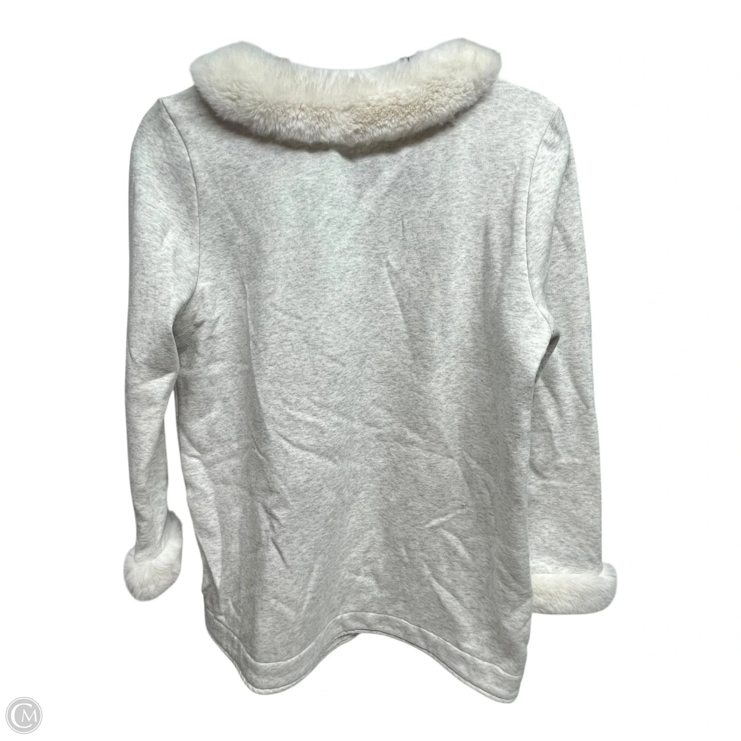 Sweatshirt Crewneck By Soft Surroundings In Grey & White, Size: Sp