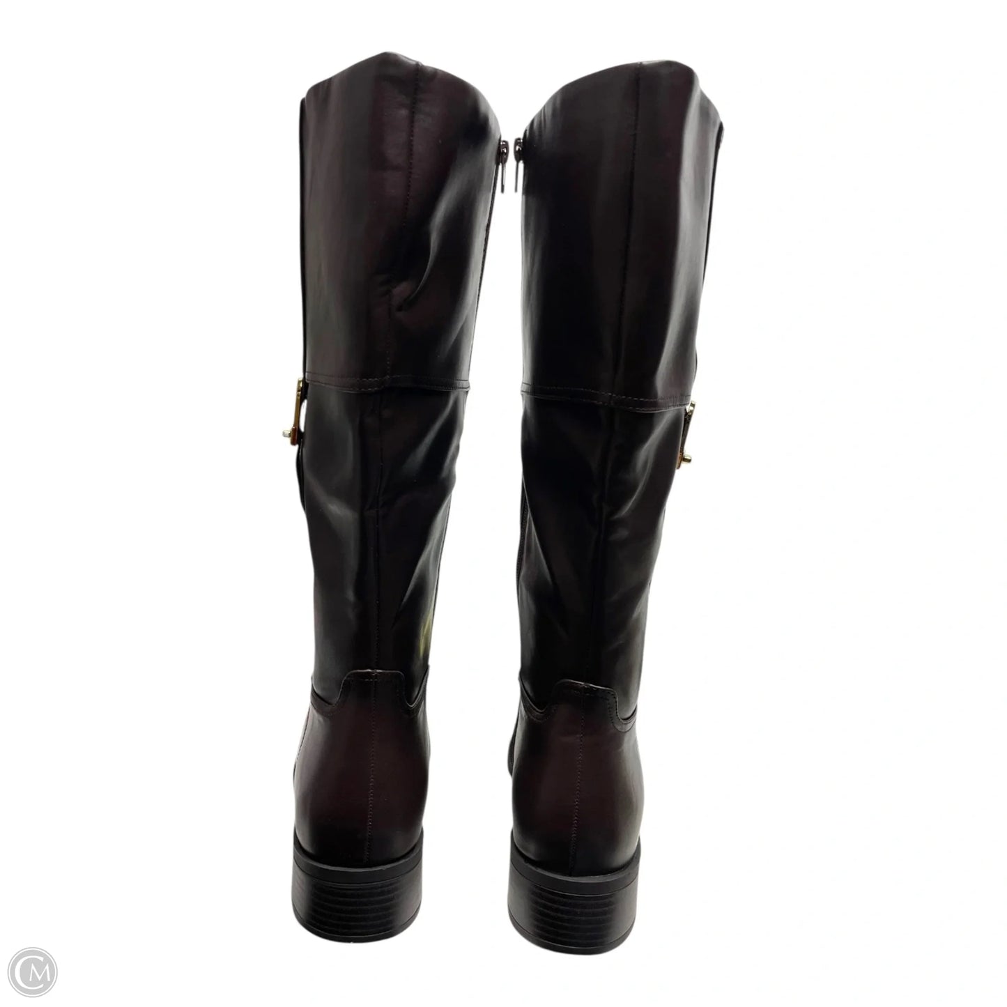 Boots Knee Flats By Just Fab In Brown, Size: 11