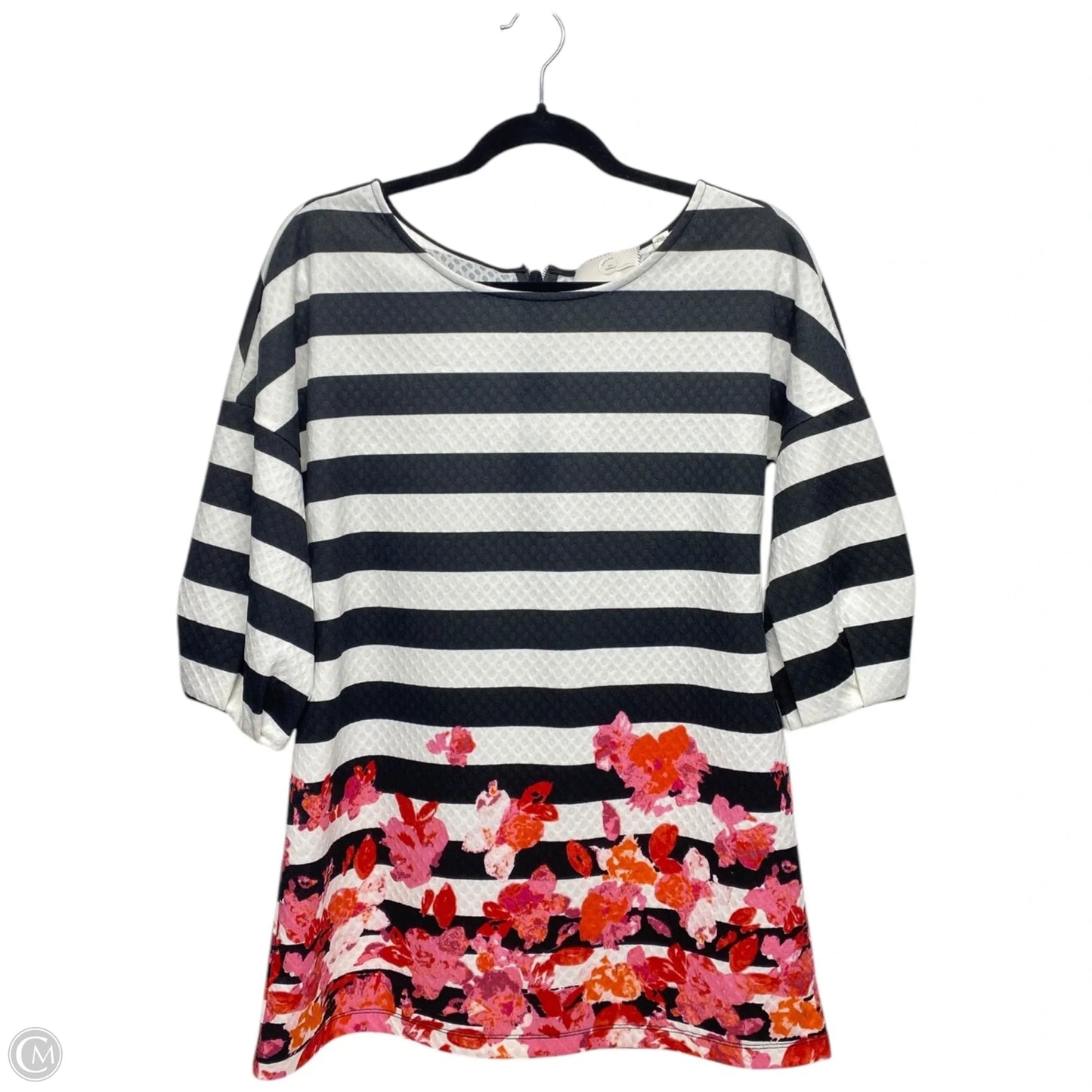 Tunic 3/4 Sleeve By Anthropologie In Black & White, Size: Xs