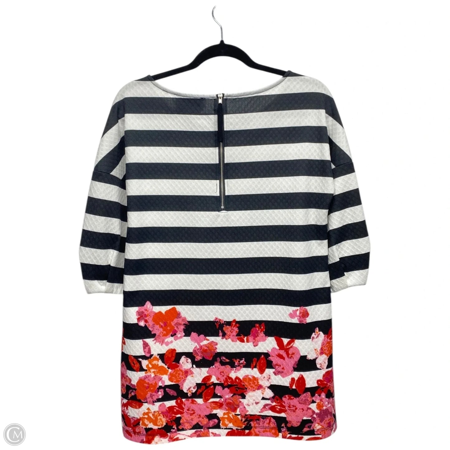 Tunic 3/4 Sleeve By Anthropologie In Black & White, Size: Xs