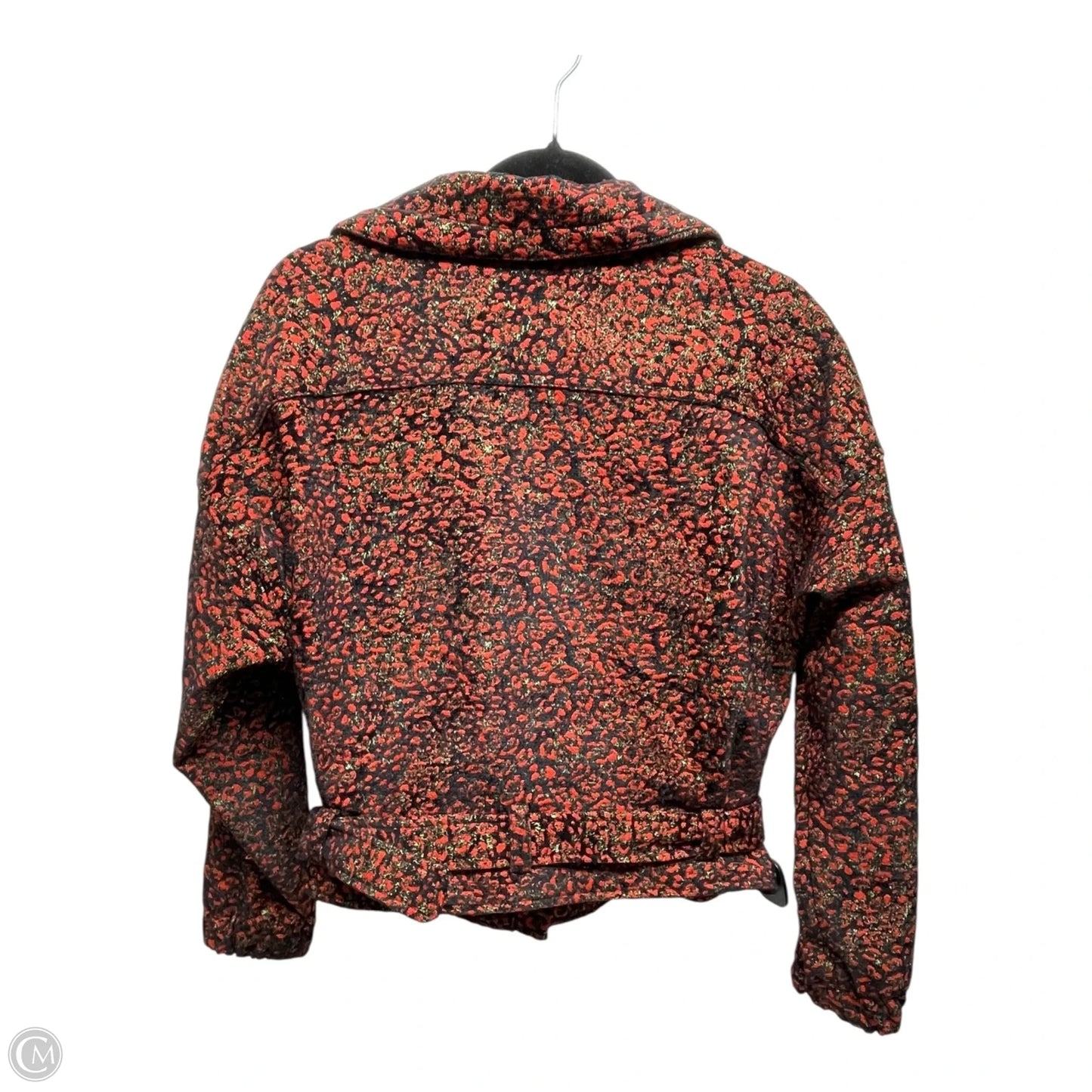 Jacket Moto By Zara Basic In Black & Red, Size: M
