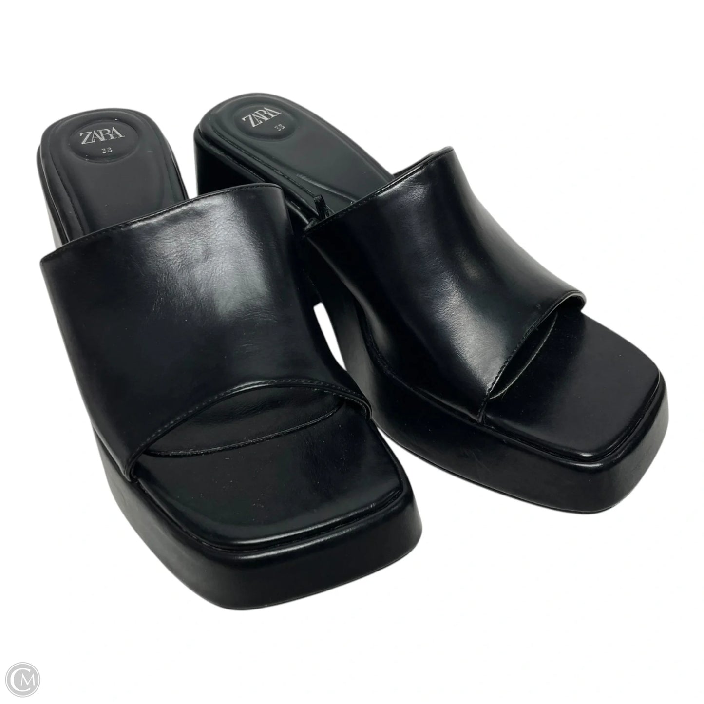 Sandals Heels Platform By Zara In Black, Size: 8
