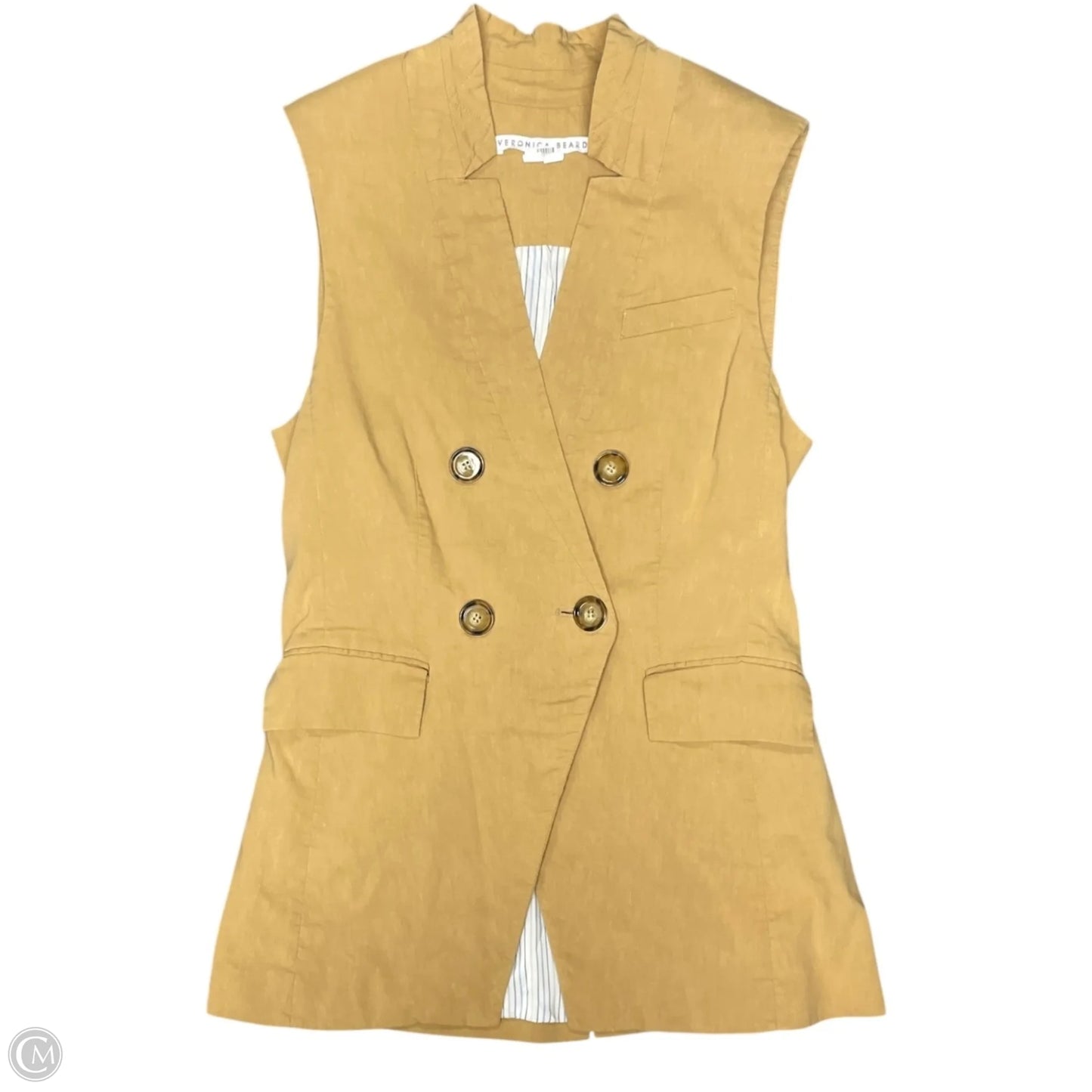 Vest Designer By Veronica Beard In Tan, Size: 4