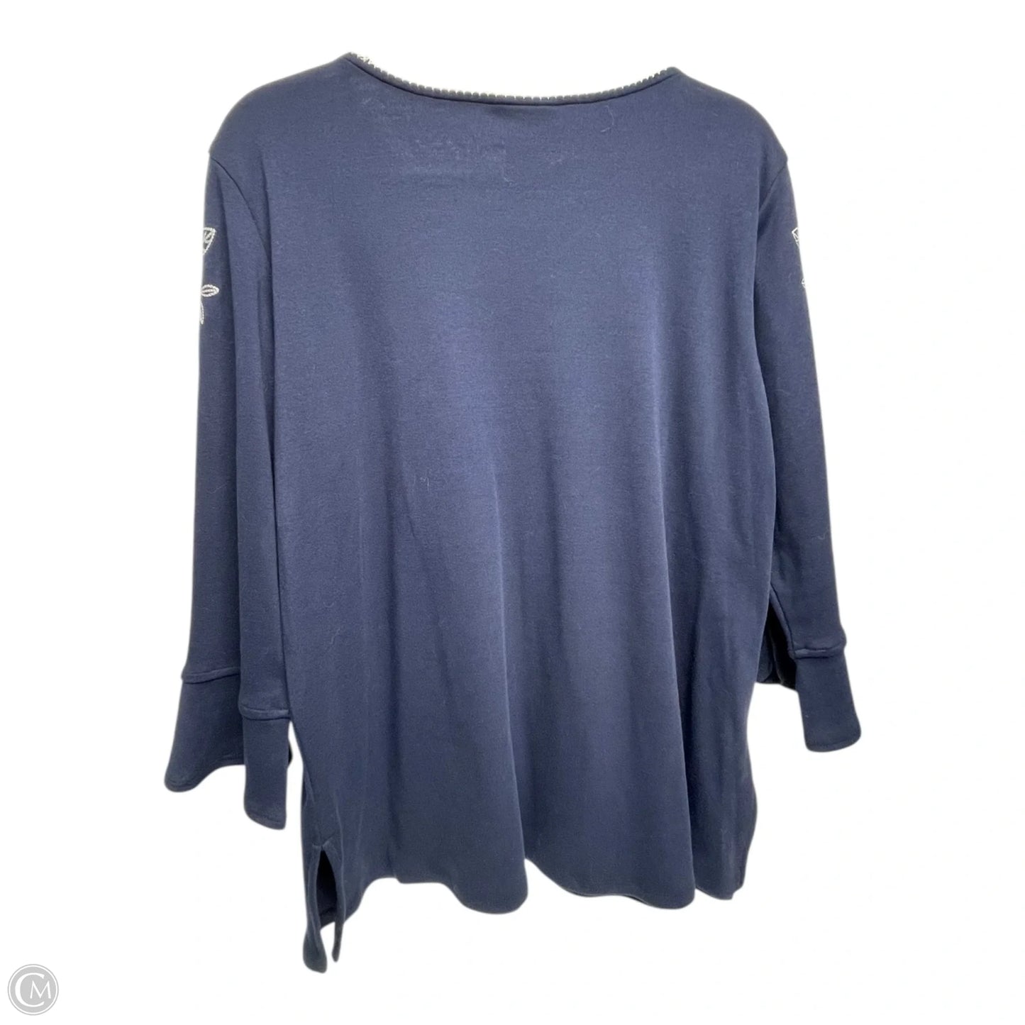 Top 3/4 Sleeve By Alfred Dunner In Navy, Size: M