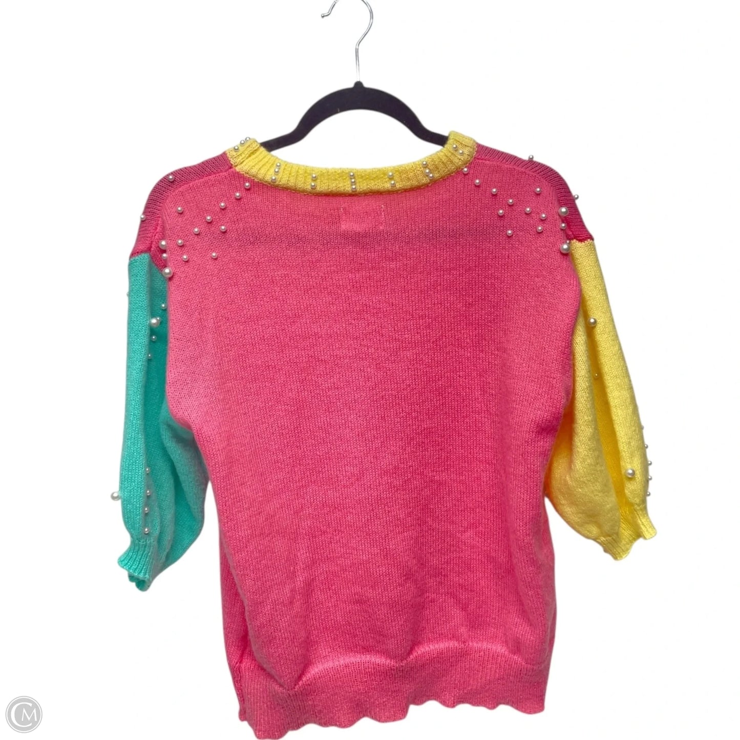 Sweater By Bibi In Pink & Yellow, Size: S