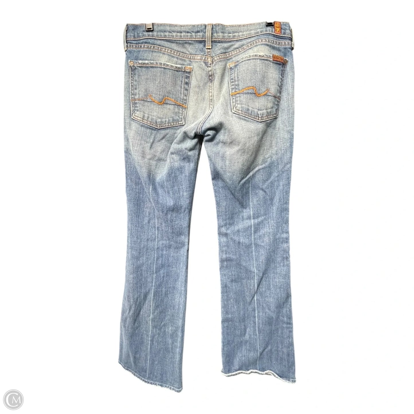 Jeans Boot Cut By 7 For All Mankind In Blue Denim, Size: 12