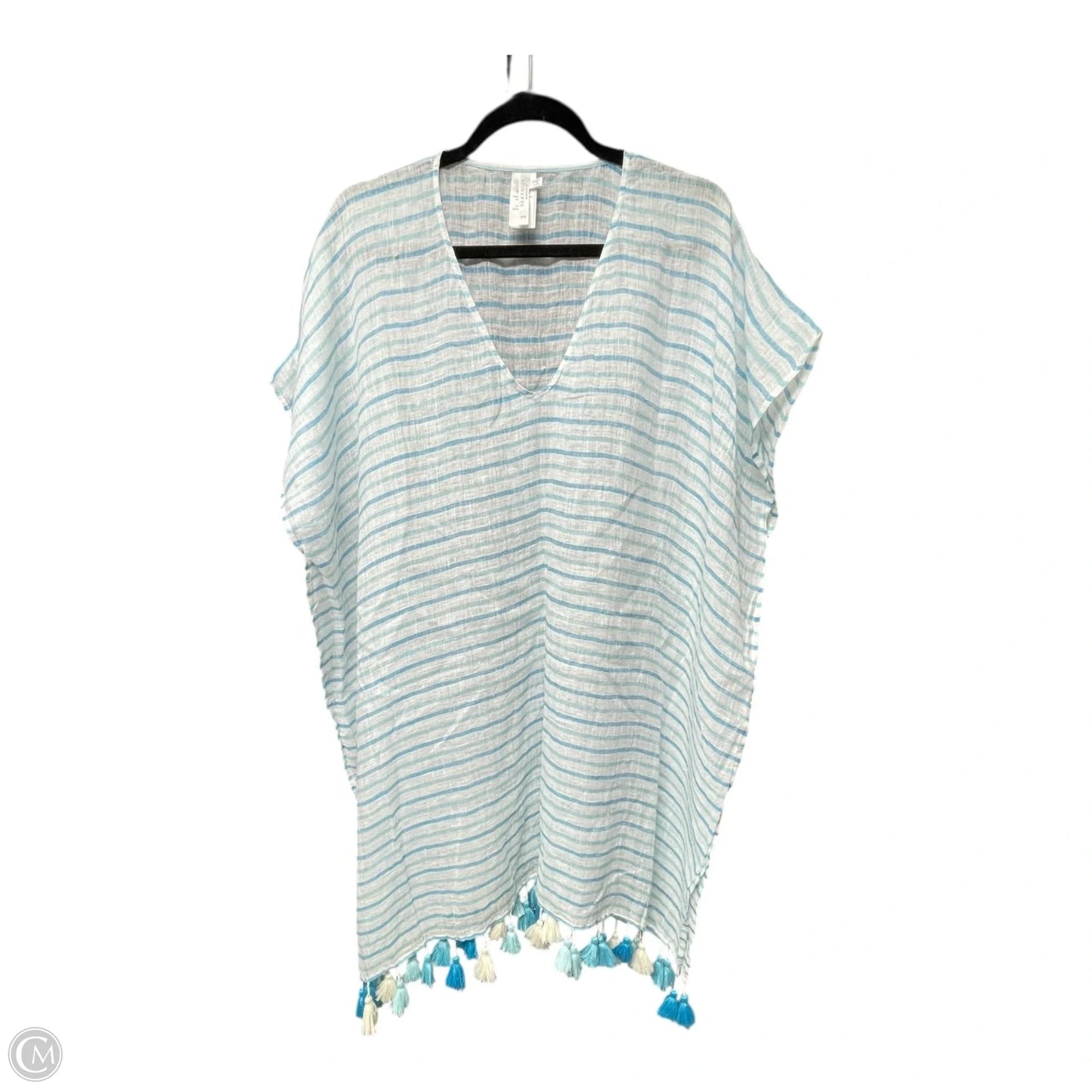 Swimwear Cover-up By Seafolly In Blue & White, Size: Osfm