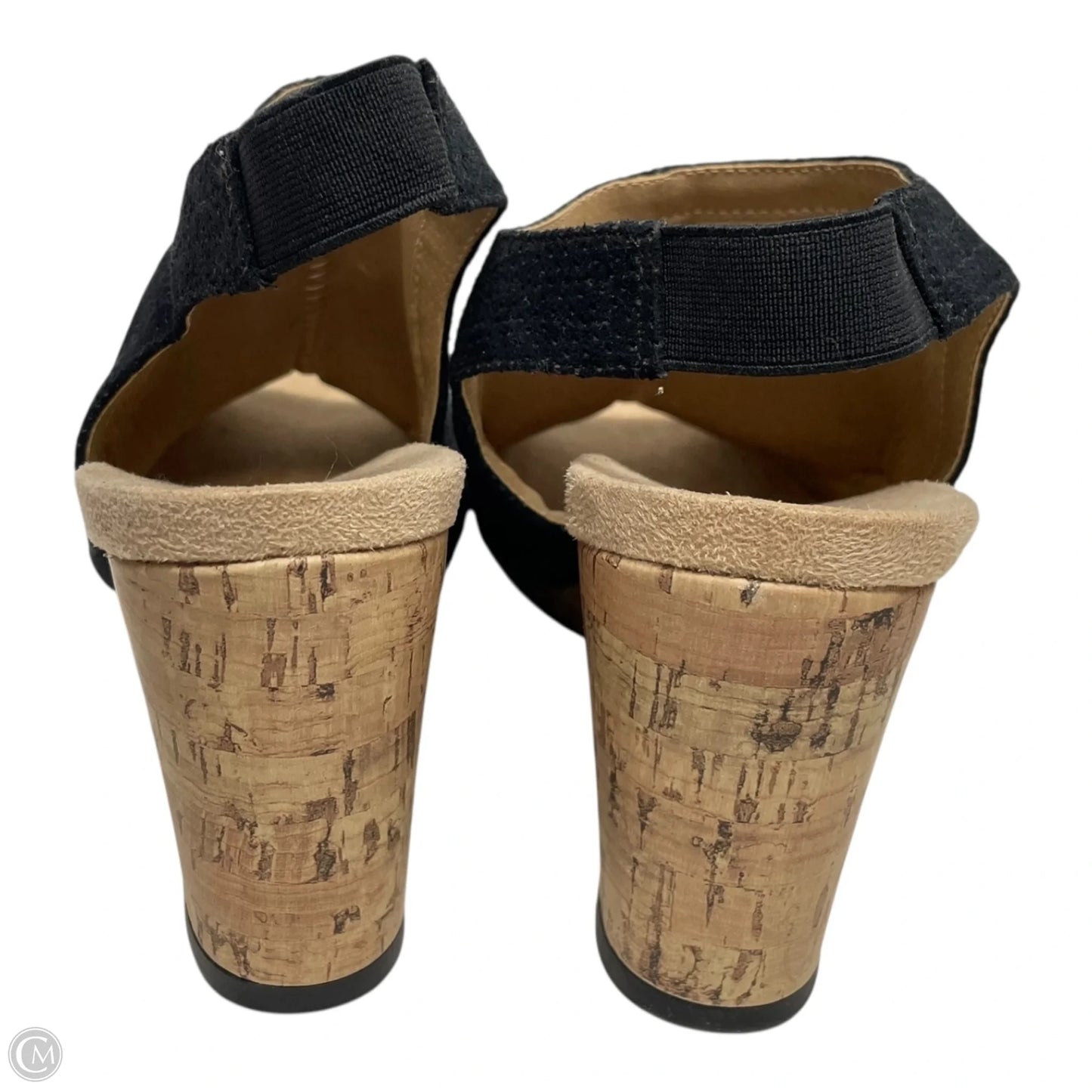 Sandals Heels Wedge By Life Stride In Black, Size: 8.5