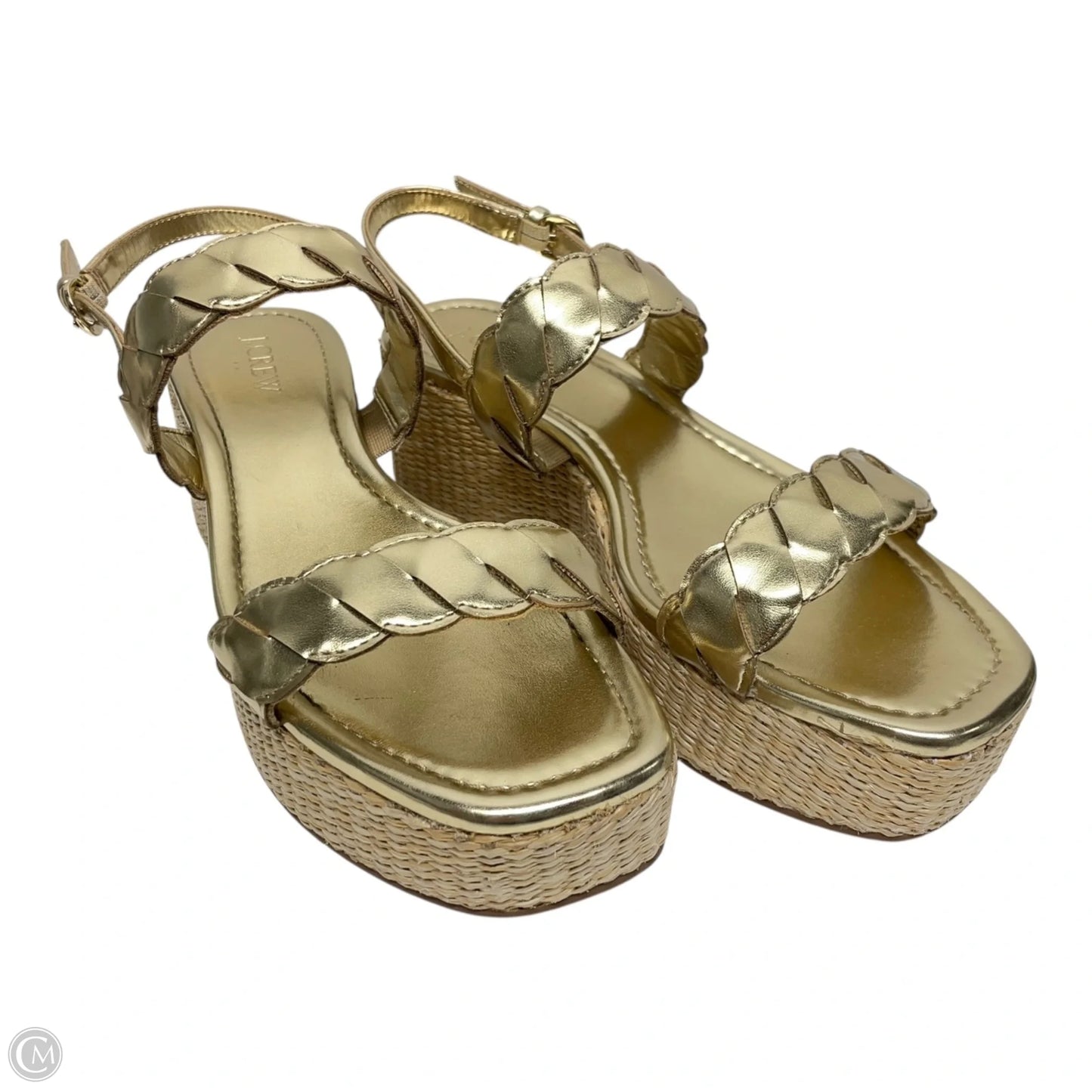 Sandals Heels Wedge By J. Crew In Gold, Size: 8.5