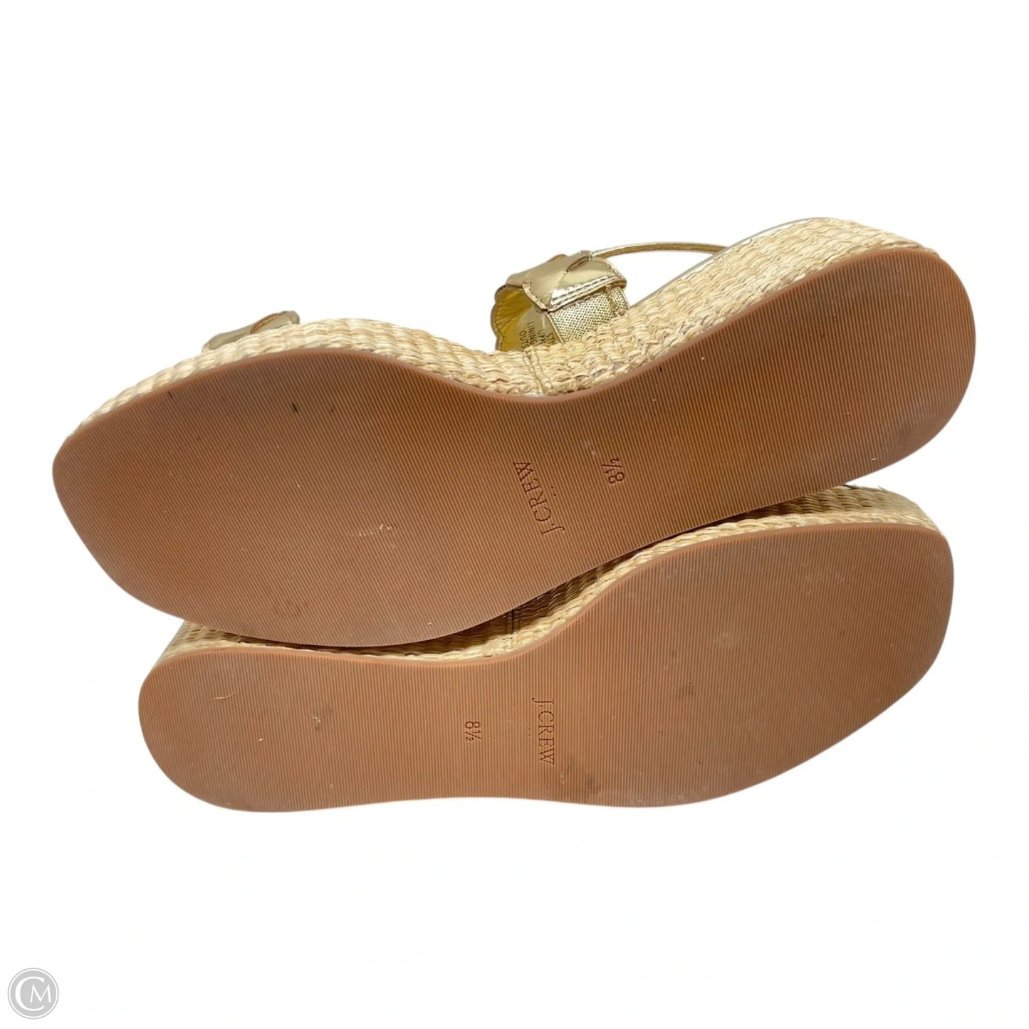 Sandals Heels Wedge By J. Crew In Gold, Size: 8.5