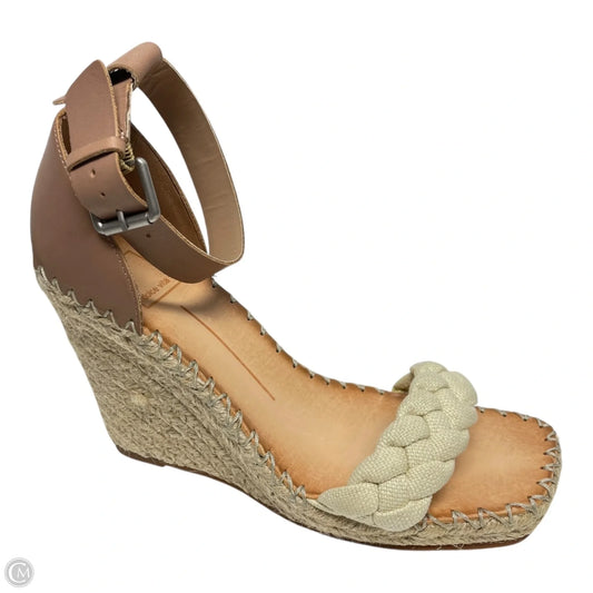 Sandals Heels Wedge By Dolce Vita In Cream & Tan, Size: 8.5