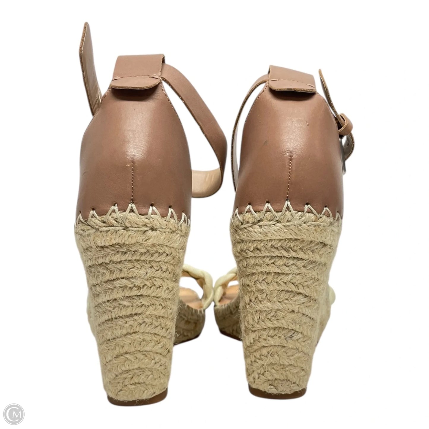 Sandals Heels Wedge By Dolce Vita In Cream & Tan, Size: 8.5