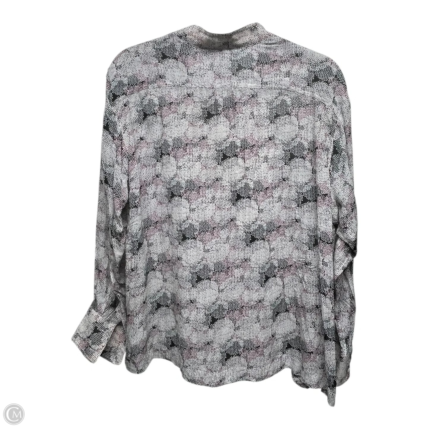 Blouse Long Sleeve By Reiss In Black & Pink, Size: 4