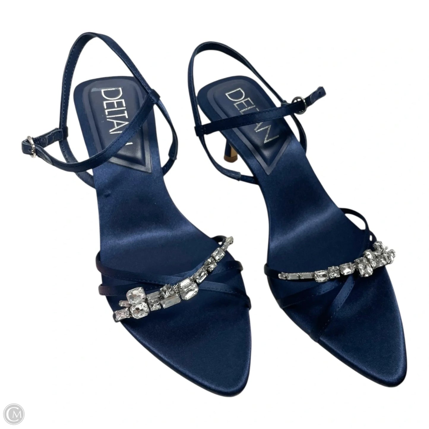 Sandals Heels Kitten By deltan In Navy, Size: 6