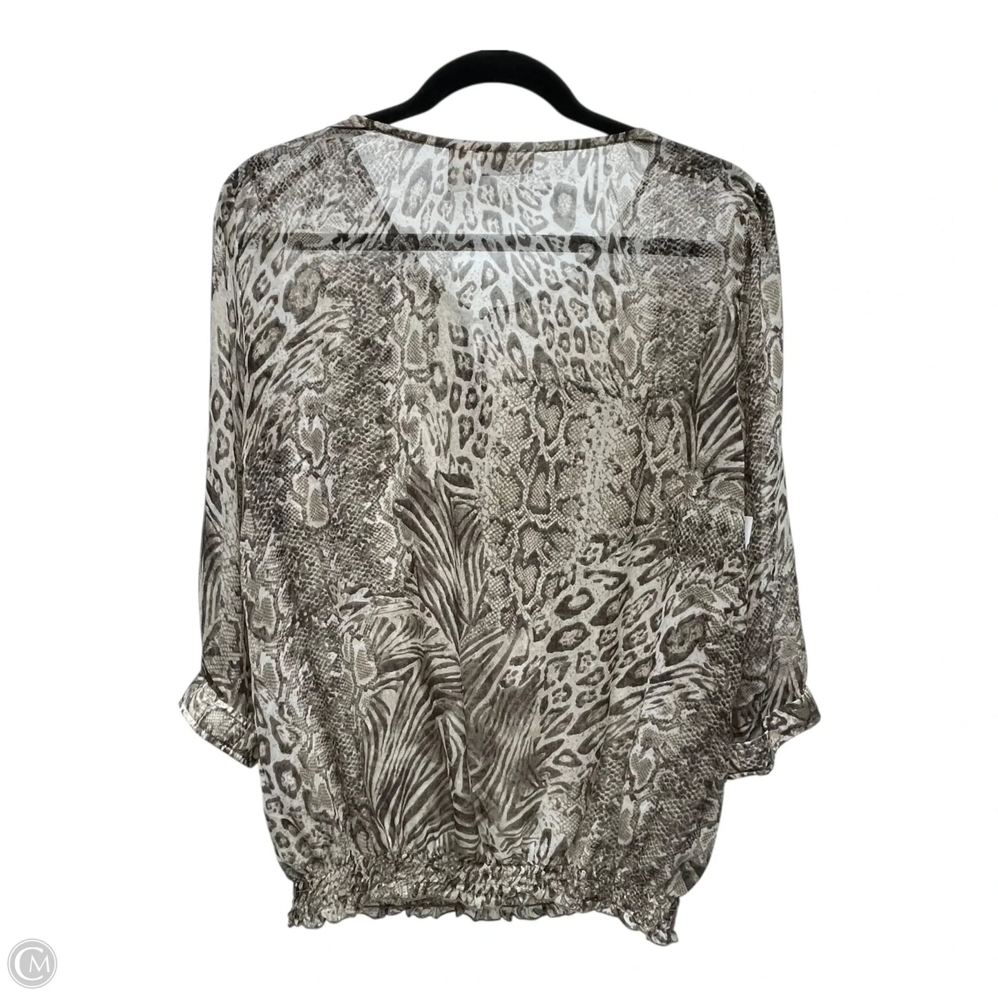 Blouse 3/4 Sleeve By Chicos In Animal Print, Size: M