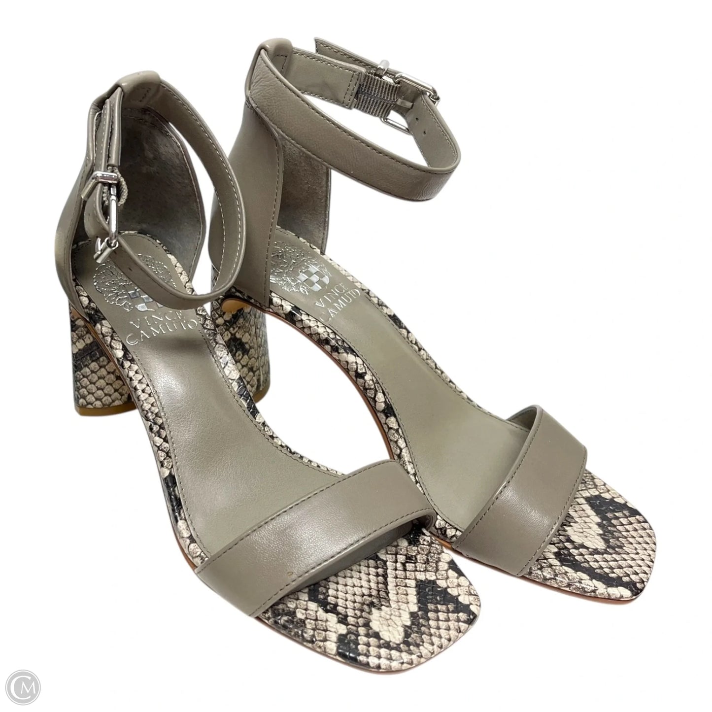 Sandals Heels Block By Vince Camuto In Taupe, Size: 6