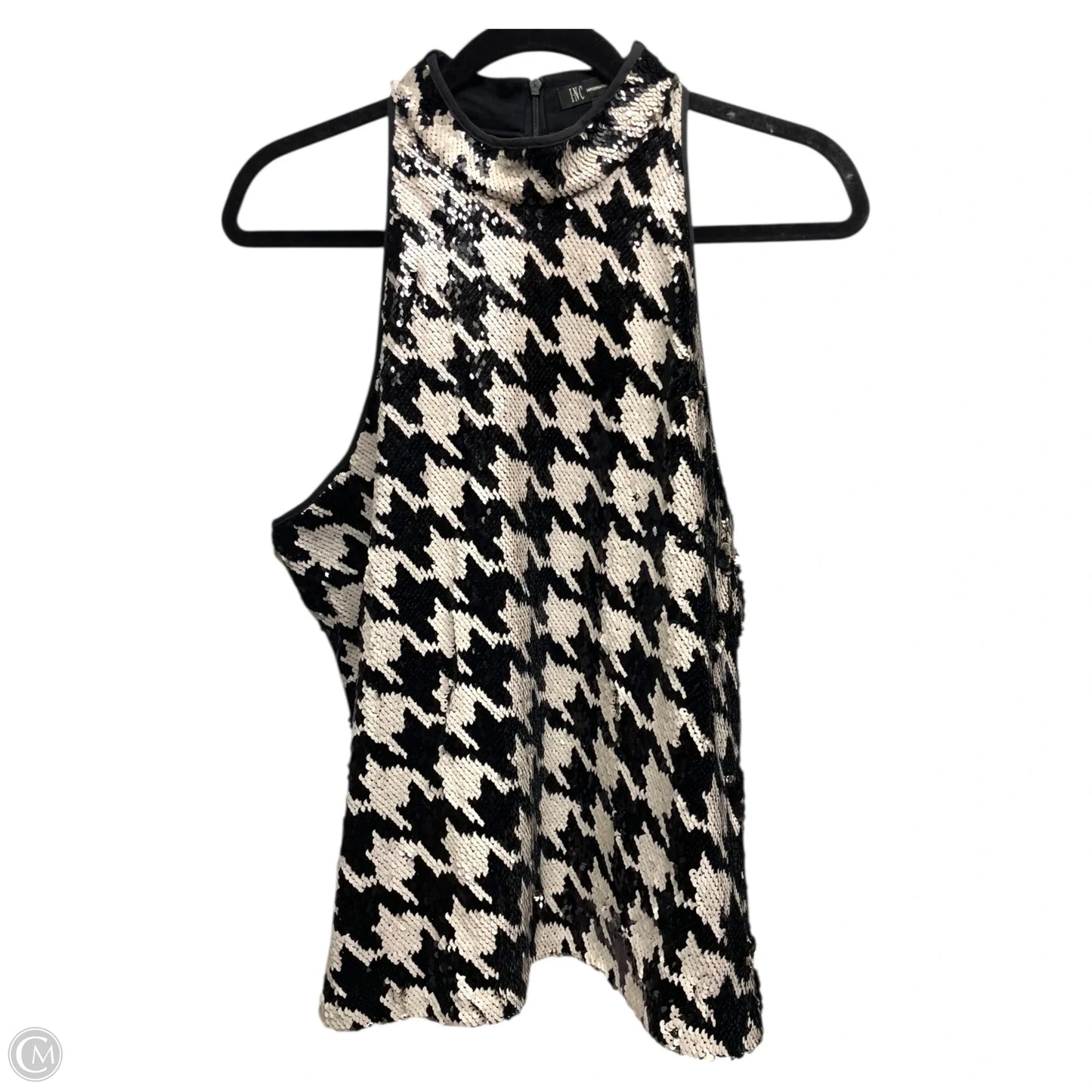 Top Sleeveless By Inc In Black & White, Size: L