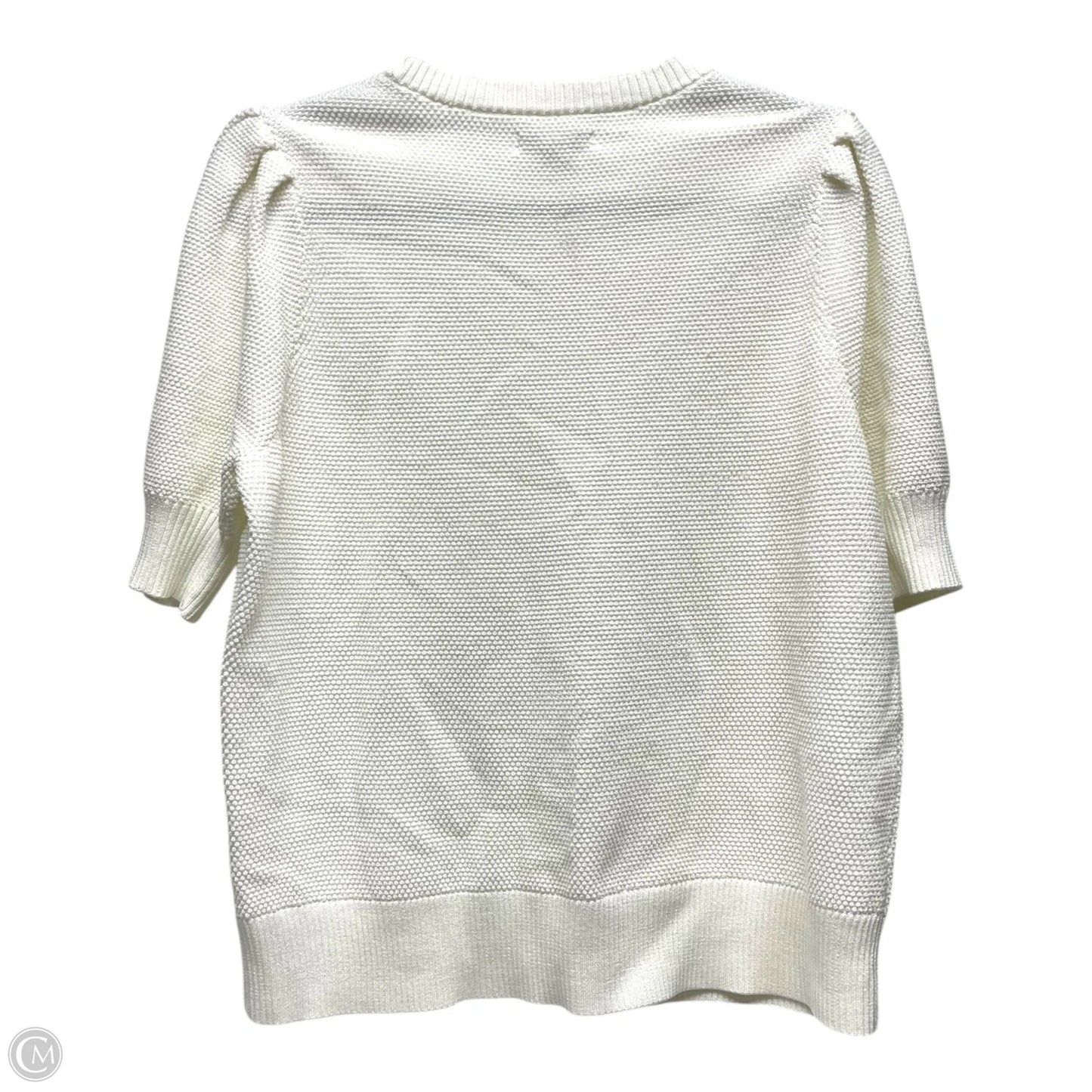 Sweater Short Sleeve By Nine West In Cream, Size: L