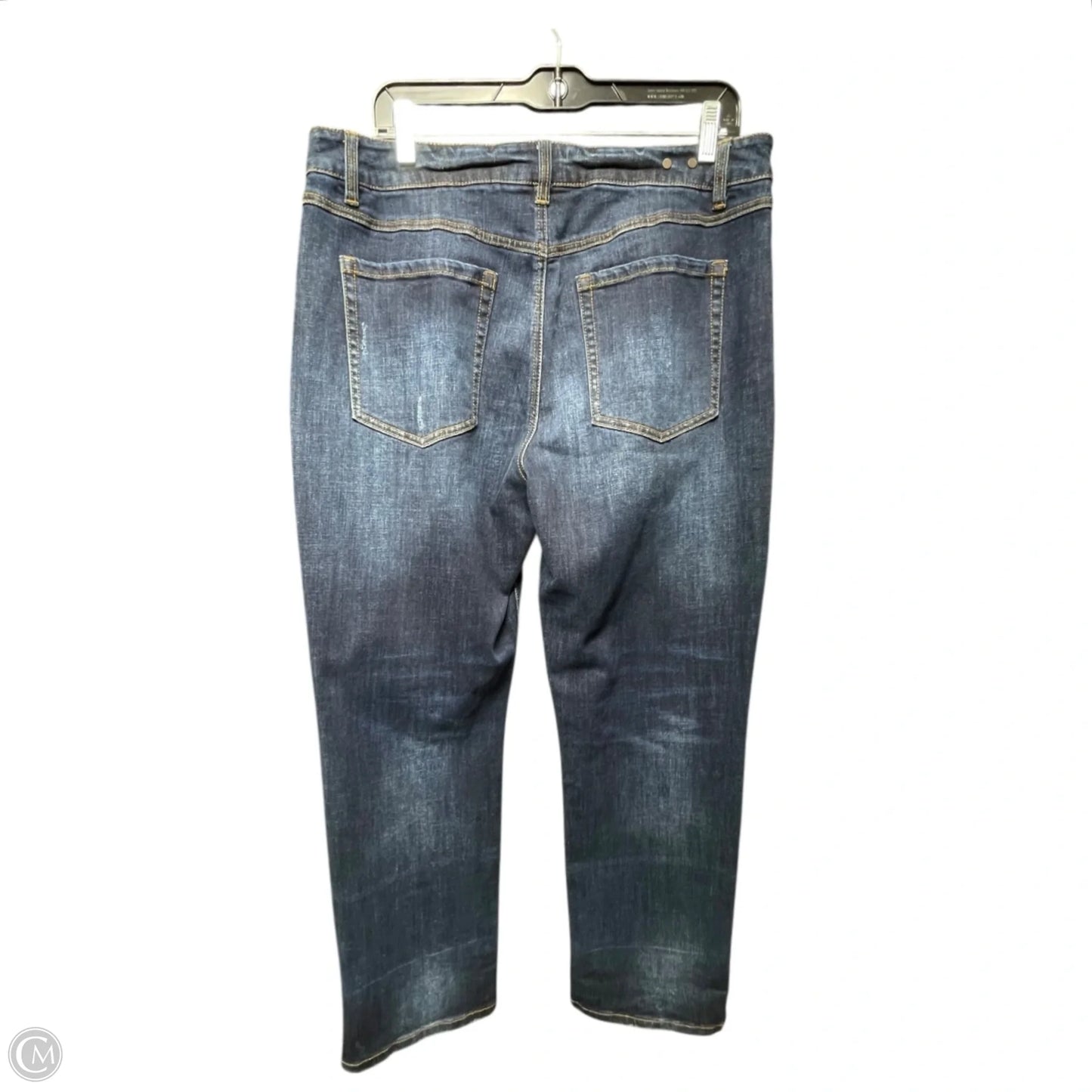 Jeans Straight By Cabi In Blue Denim, Size: 12