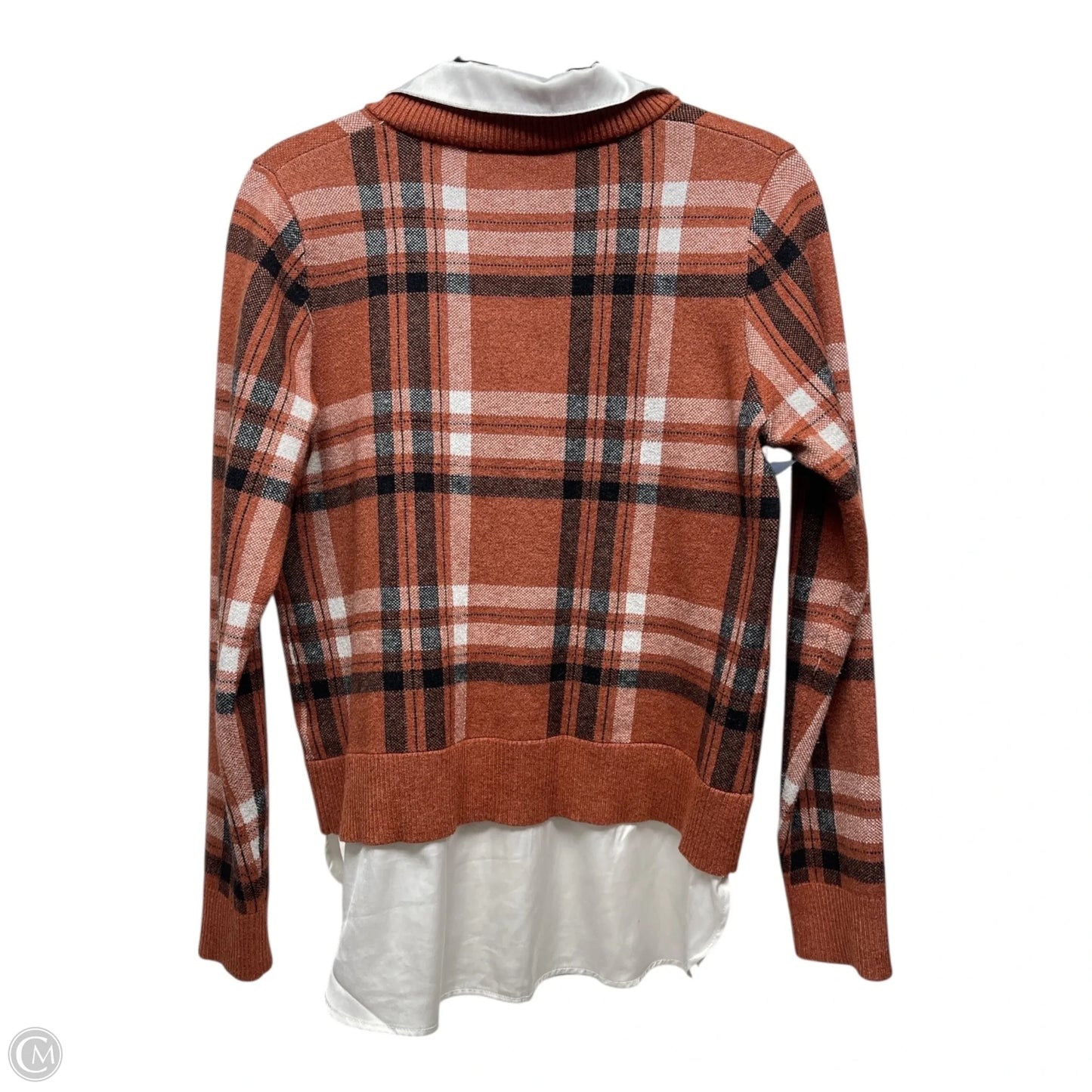 Sweater By Adrienne Vittadini In plaid, Size: M