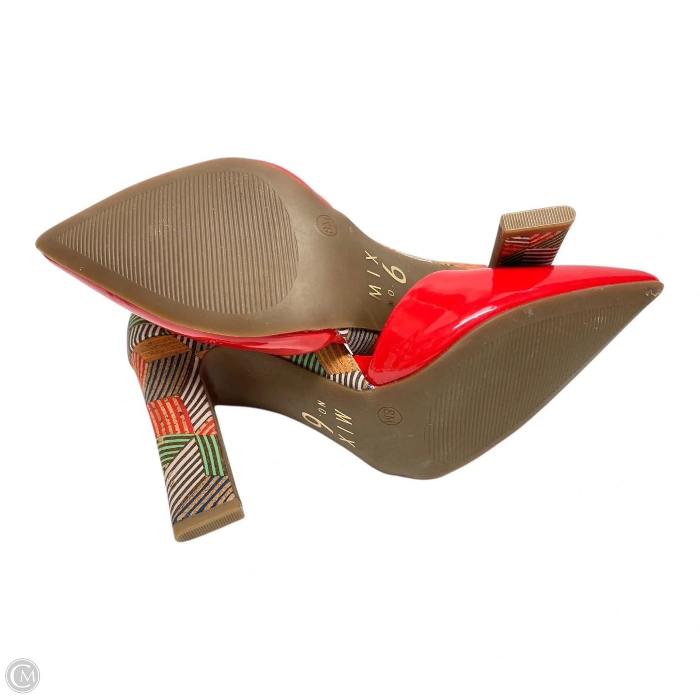 Shoes Heels Block By Mix No 6 In Red, Size: 8