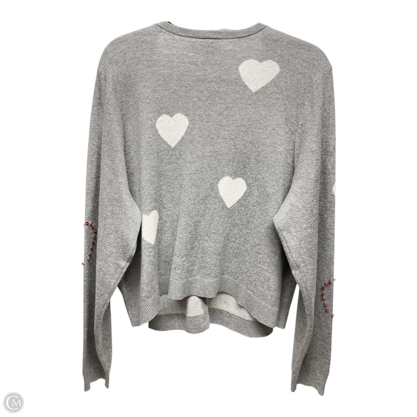 Sweater Cardigan By Torrid In Grey & White, Size: 3x