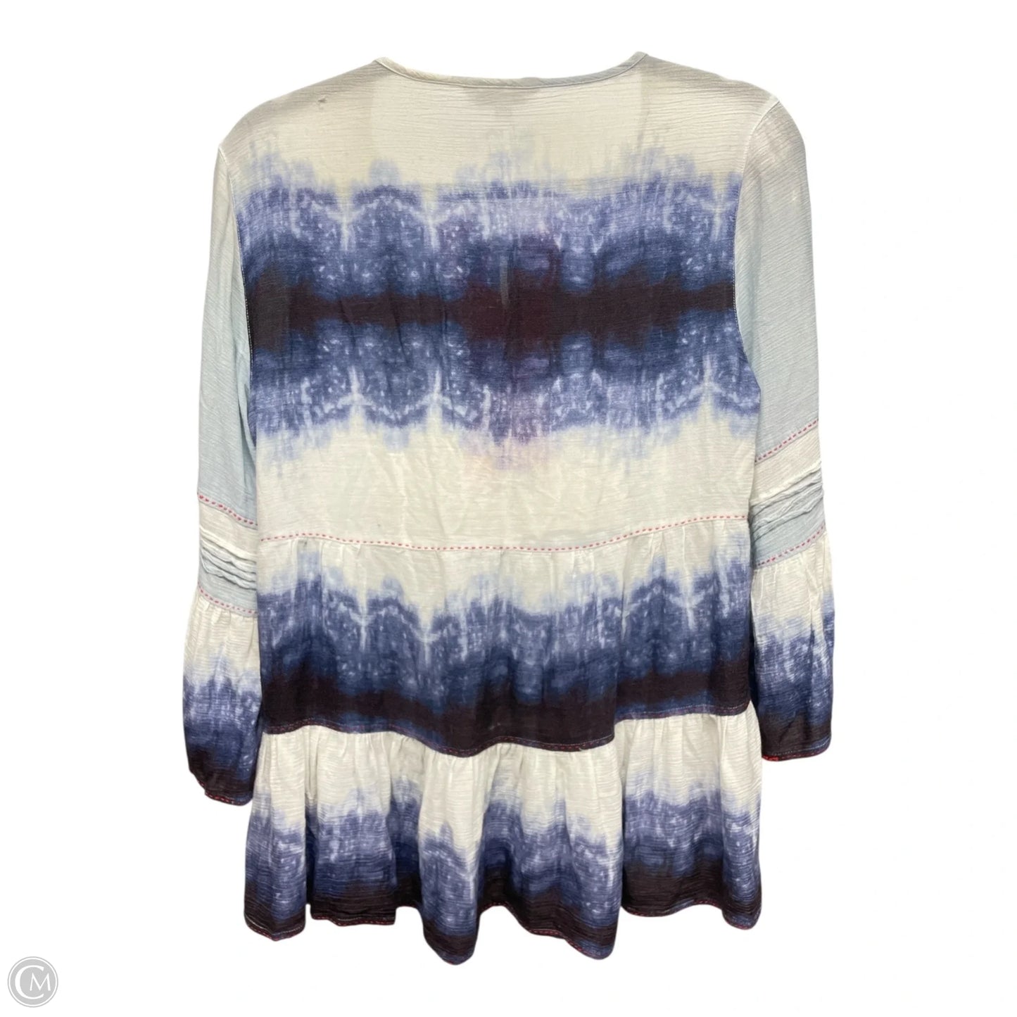 Top 3/4 Sleeve By John Mark In Blue Red & White, Size: S