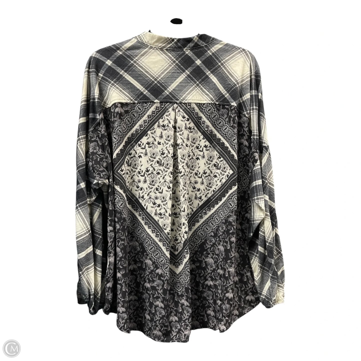 Top Long Sleeve By One World In Black & Cream, Size: Xxl
