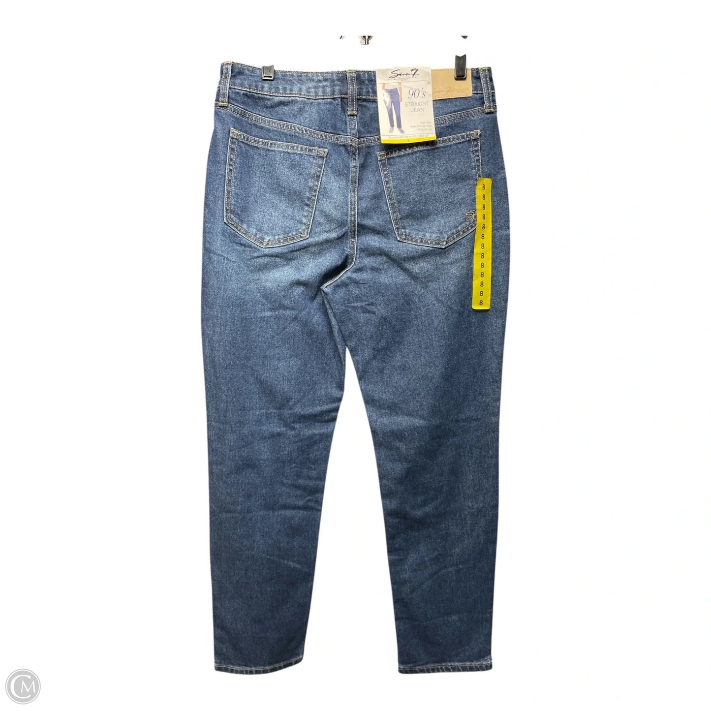 Jeans Straight By Seven 7 In Blue Denim, Size: 8