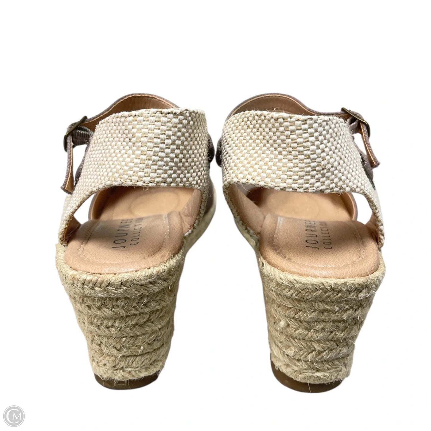 Sandals Heels Wedge By Journee In Taupe, Size: 9