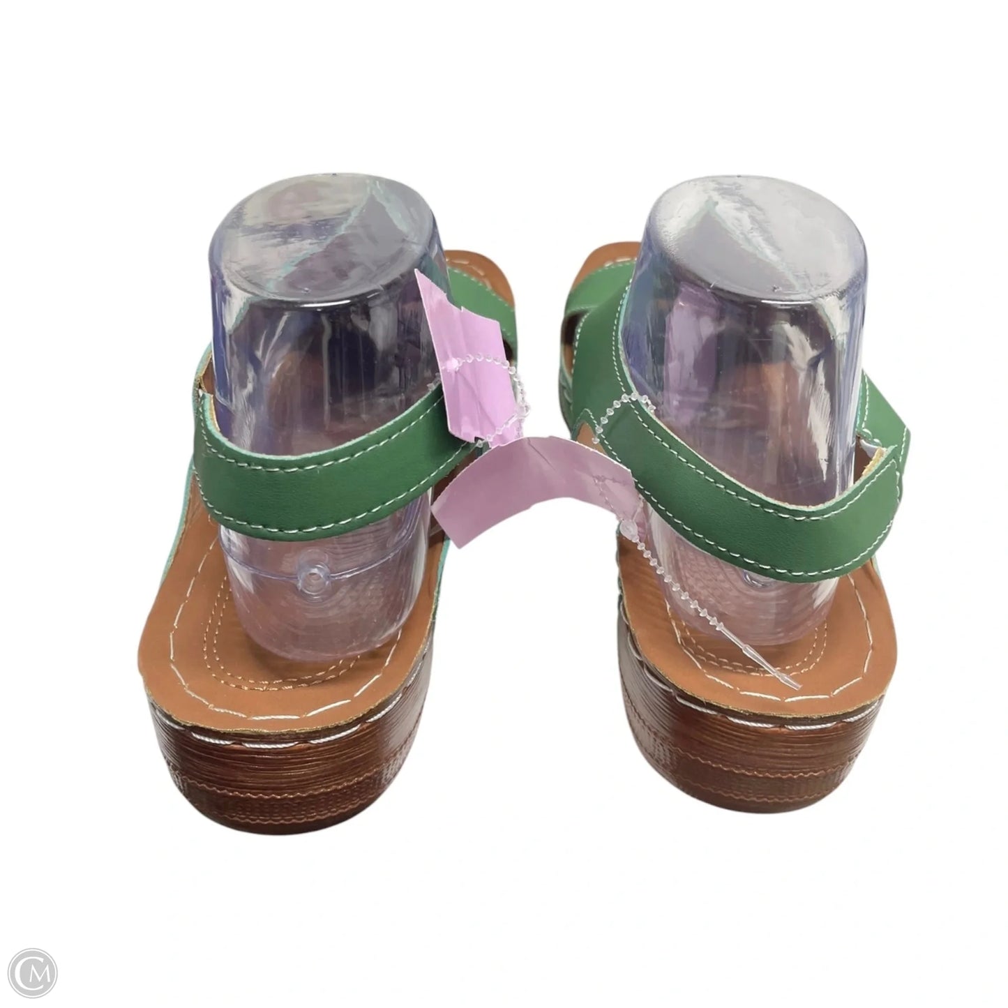 Sandals Heels Wedge By Cmf In Green, Size: 9