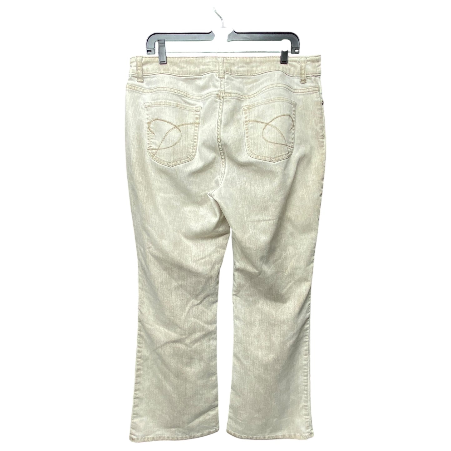 Jeans Boot Cut By Chicos In Beige, Size: L