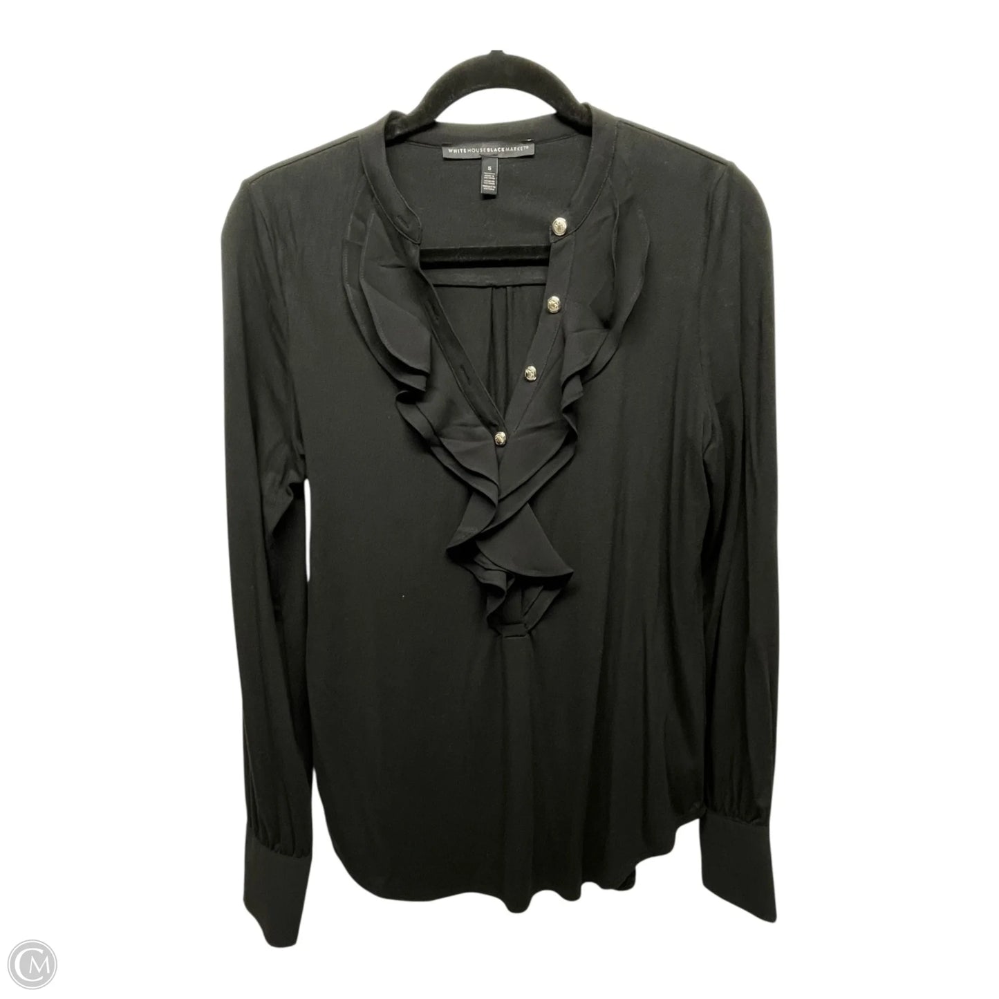 Top Long Sleeve By White House Black Market In Black, Size: S