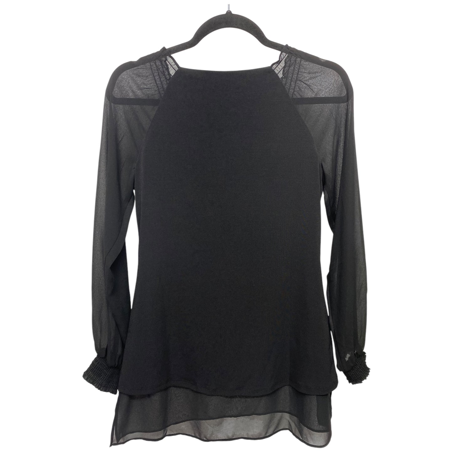 Top Long Sleeve Basic By White House Black Market In Black, Size: Xs