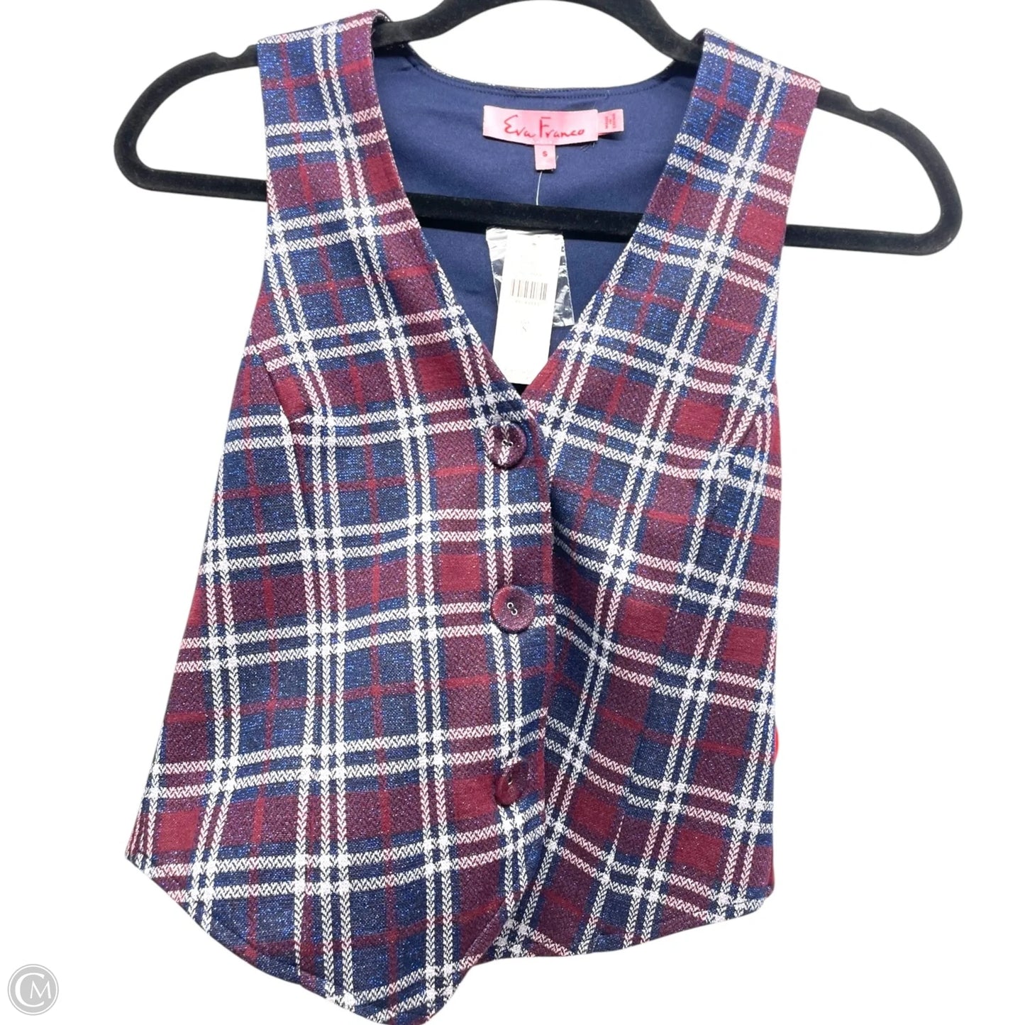 Vest Other By Eva Franco In Plaid Pattern, Size: S