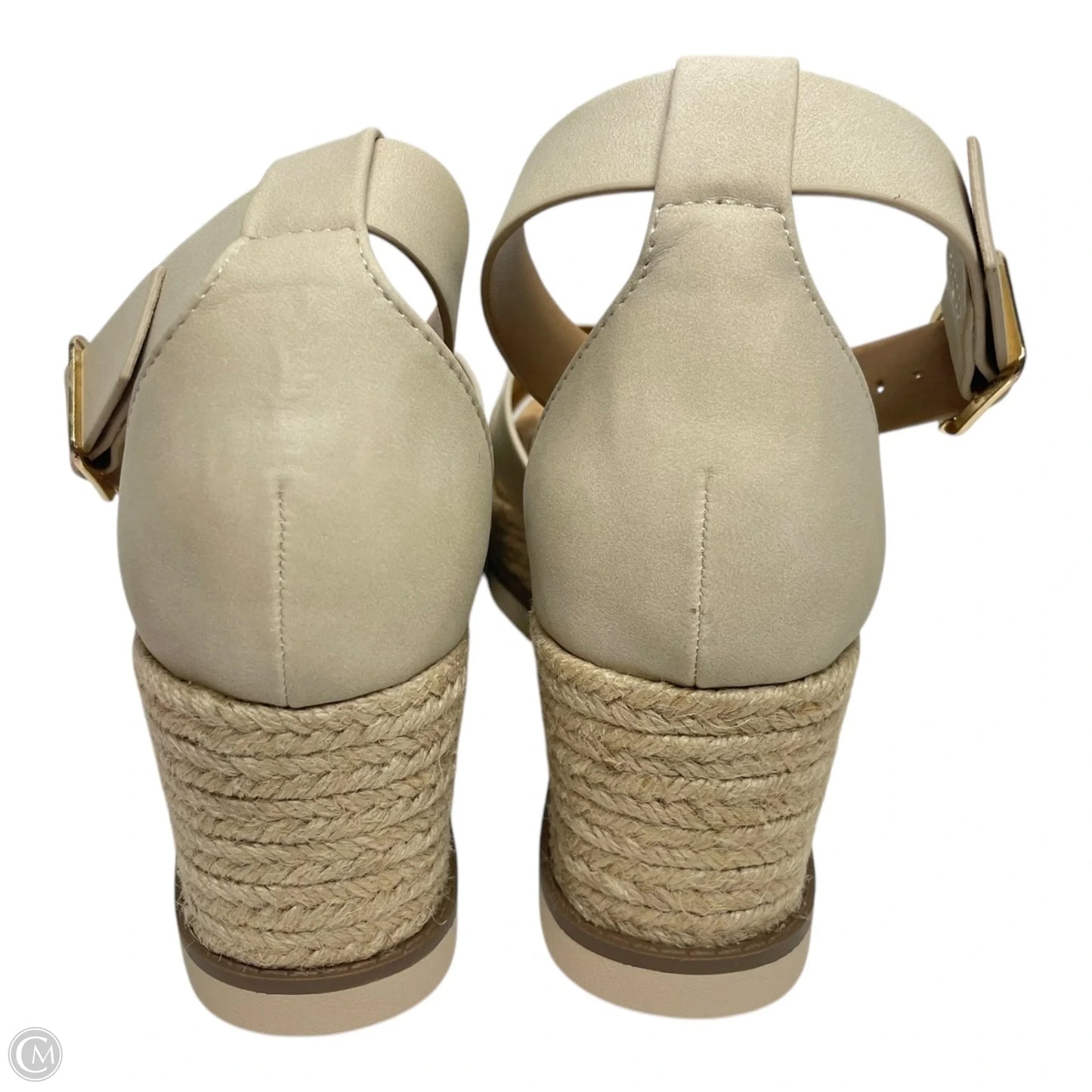 Sandals Heels Wedge By Soda In Cream, Size: 11