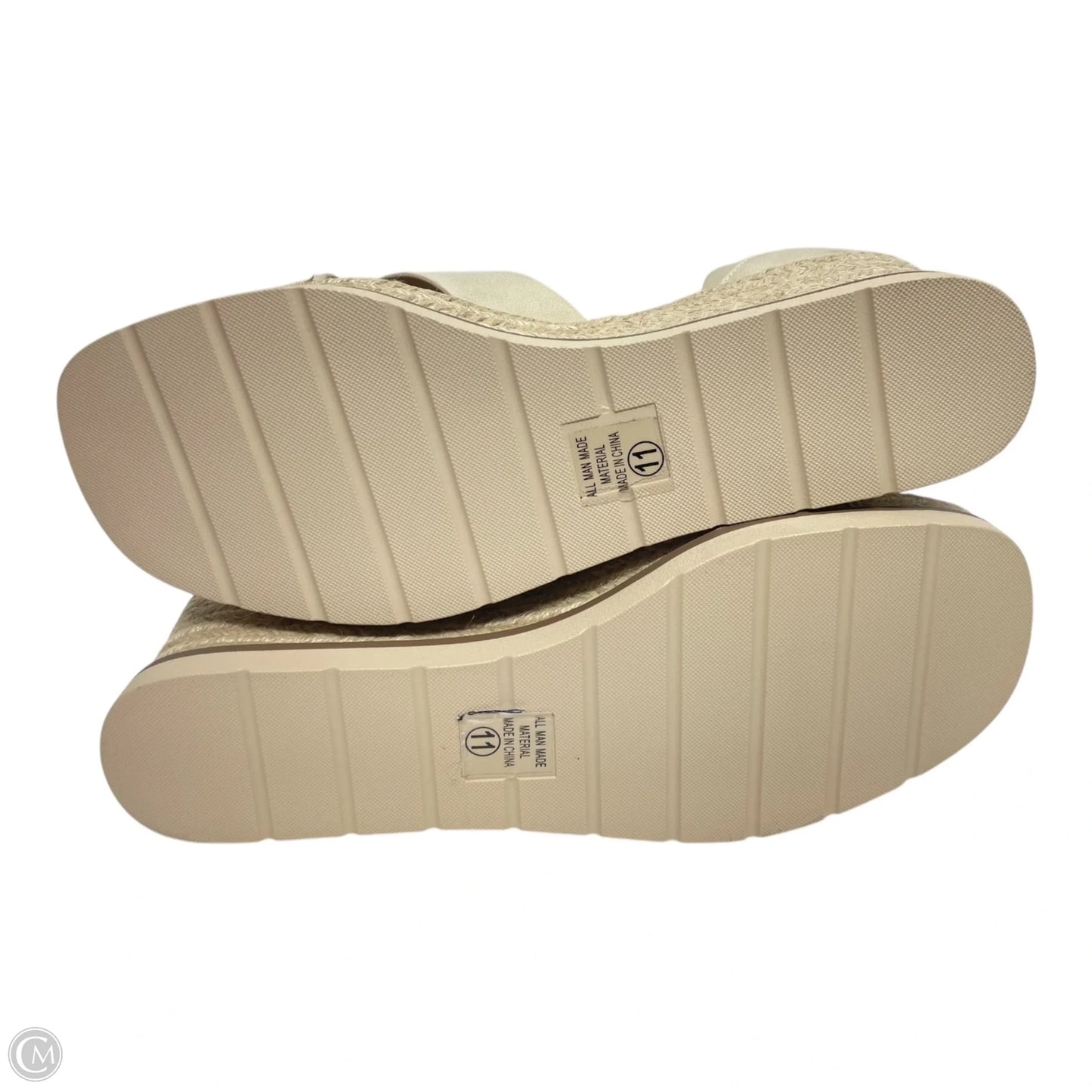 Sandals Heels Wedge By Soda In Cream, Size: 11