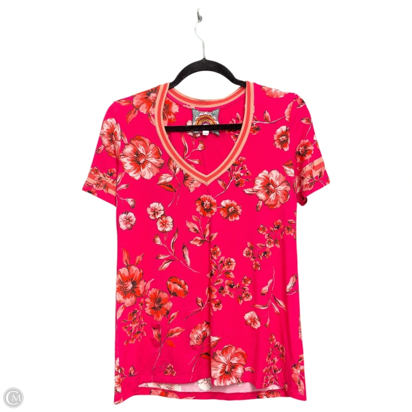 Top Short Sleeve Designer By Johnny Was In Floral Print, Size: S