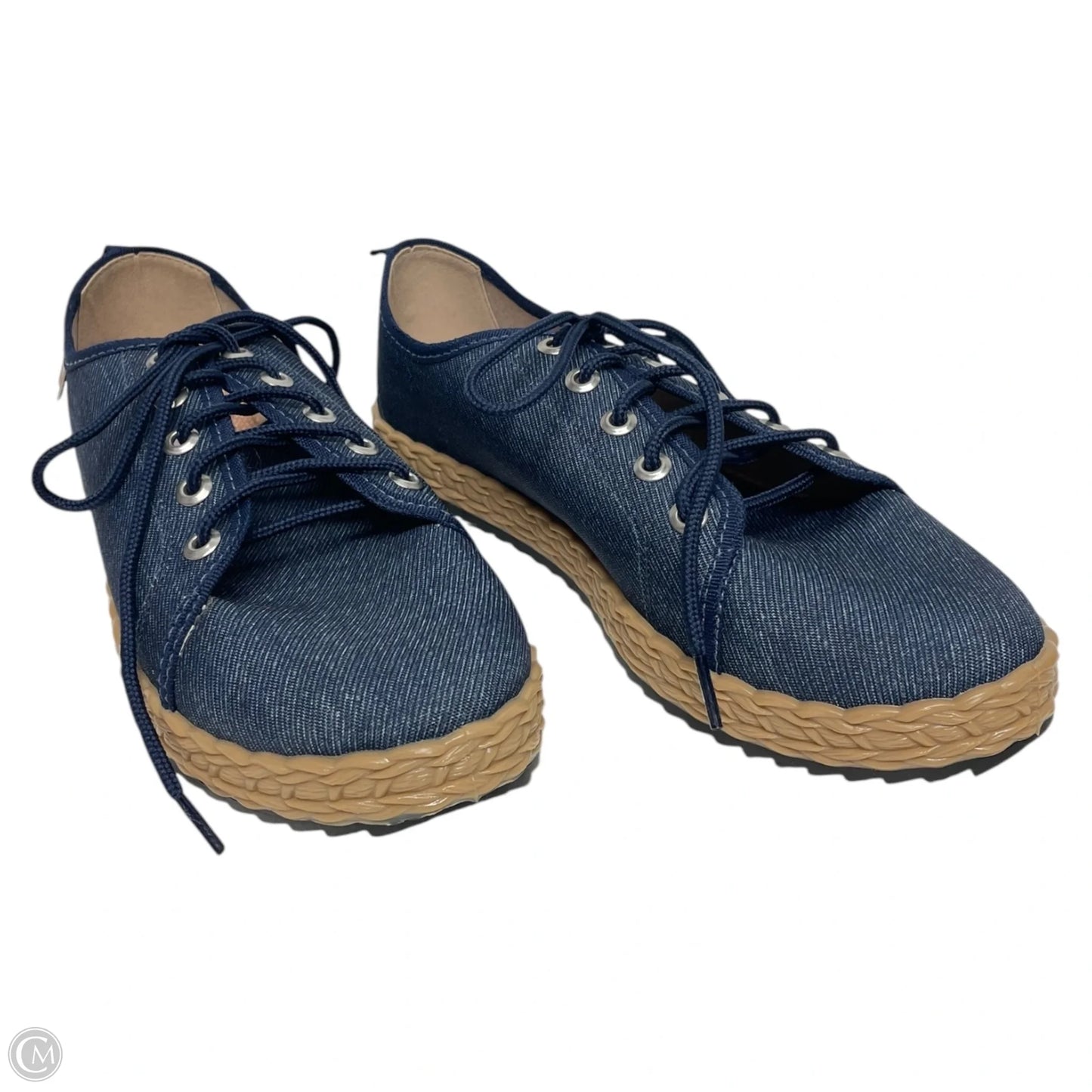 Shoes Sneakers By Moleca In Blue Denim, Size: 7