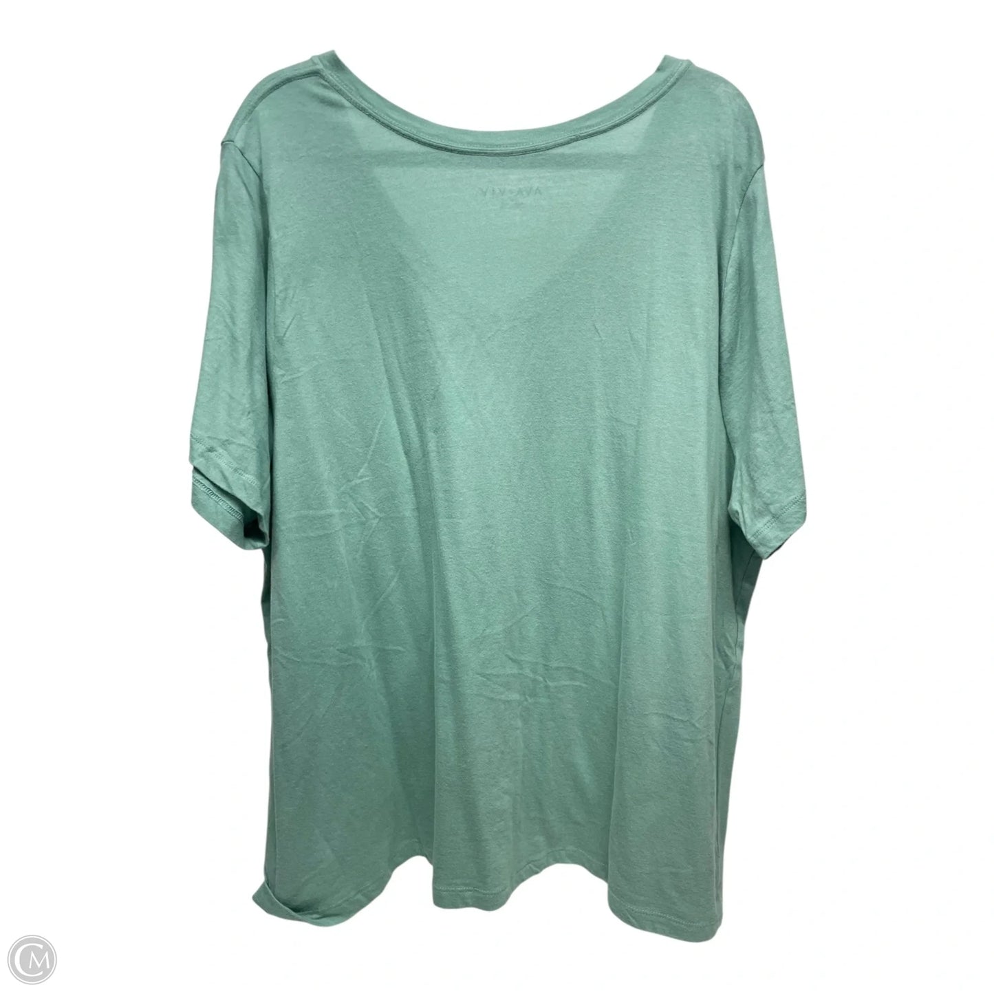 Top Short Sleeve Basic By Ava & Viv In Aqua, Size: 2x