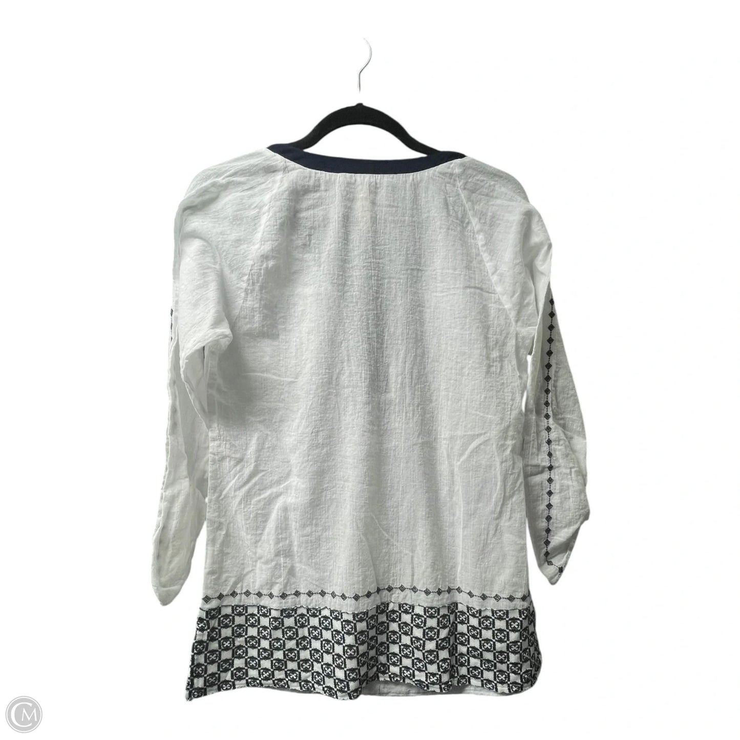 Top 3/4 Sleeve By Bailey 44 In Blue & White, Size: M