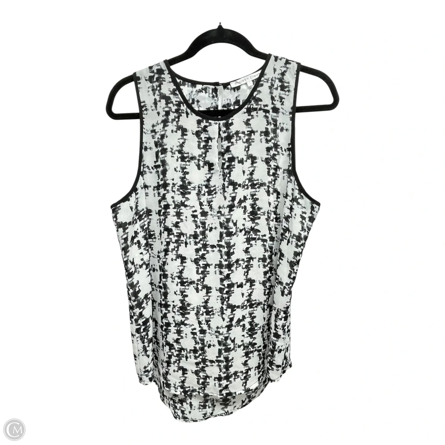 Top Sleeveless By Violet And Claire In Black & White, Size: L