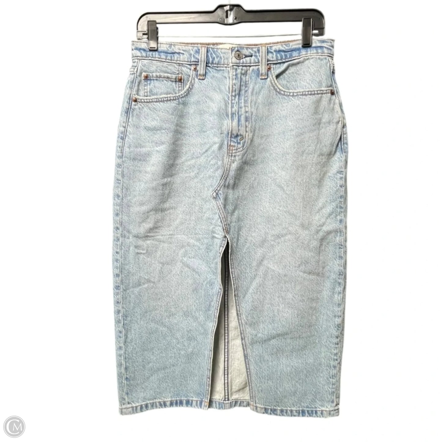 Skirt Midi By Abercrombie And Fitch In Blue Denim, Size: 6