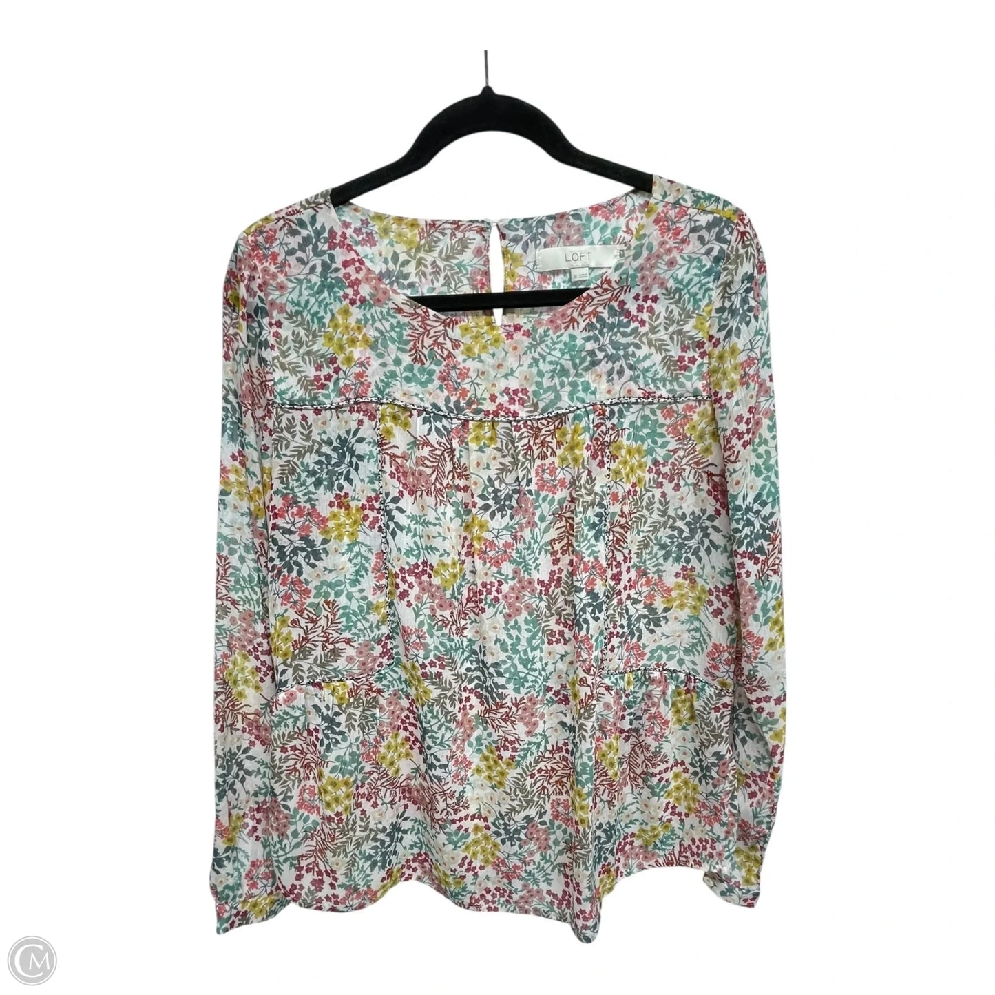 Top Long Sleeve By Loft In Floral Print, Size: Xs