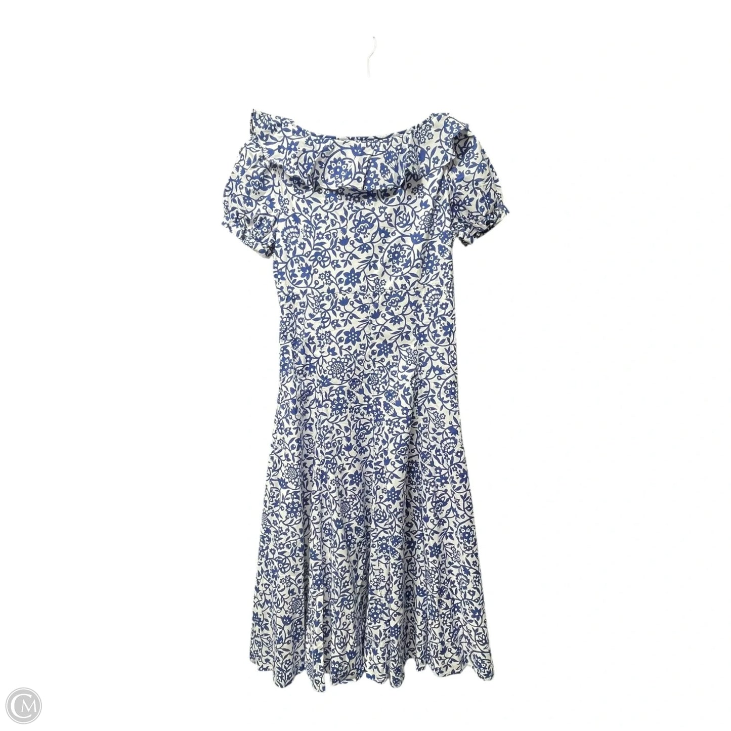 Dress Casual Midi By Polo Ralph Lauren In Blue & White, Size: 6