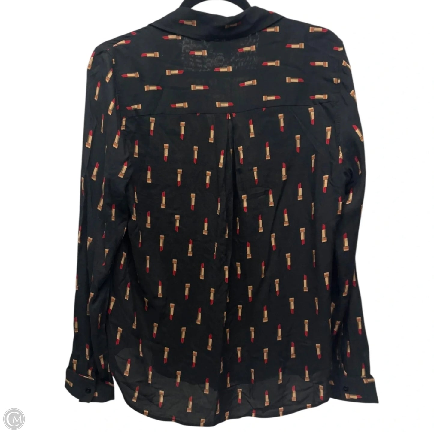 Top Long Sleeve By L Agence In Black & Red, Size: M