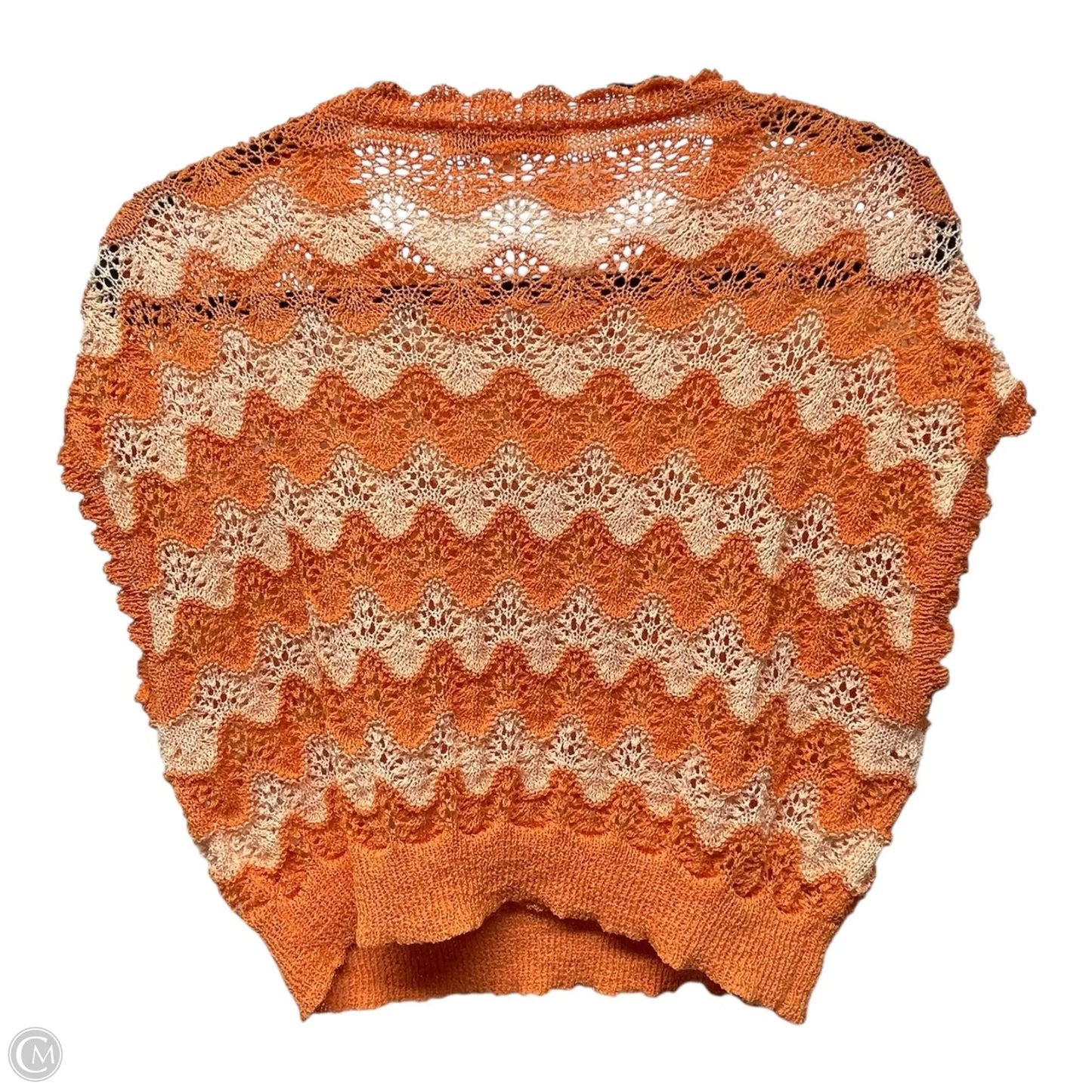 Sweater Short Sleeve By knit mix In Orange, Size: Xl