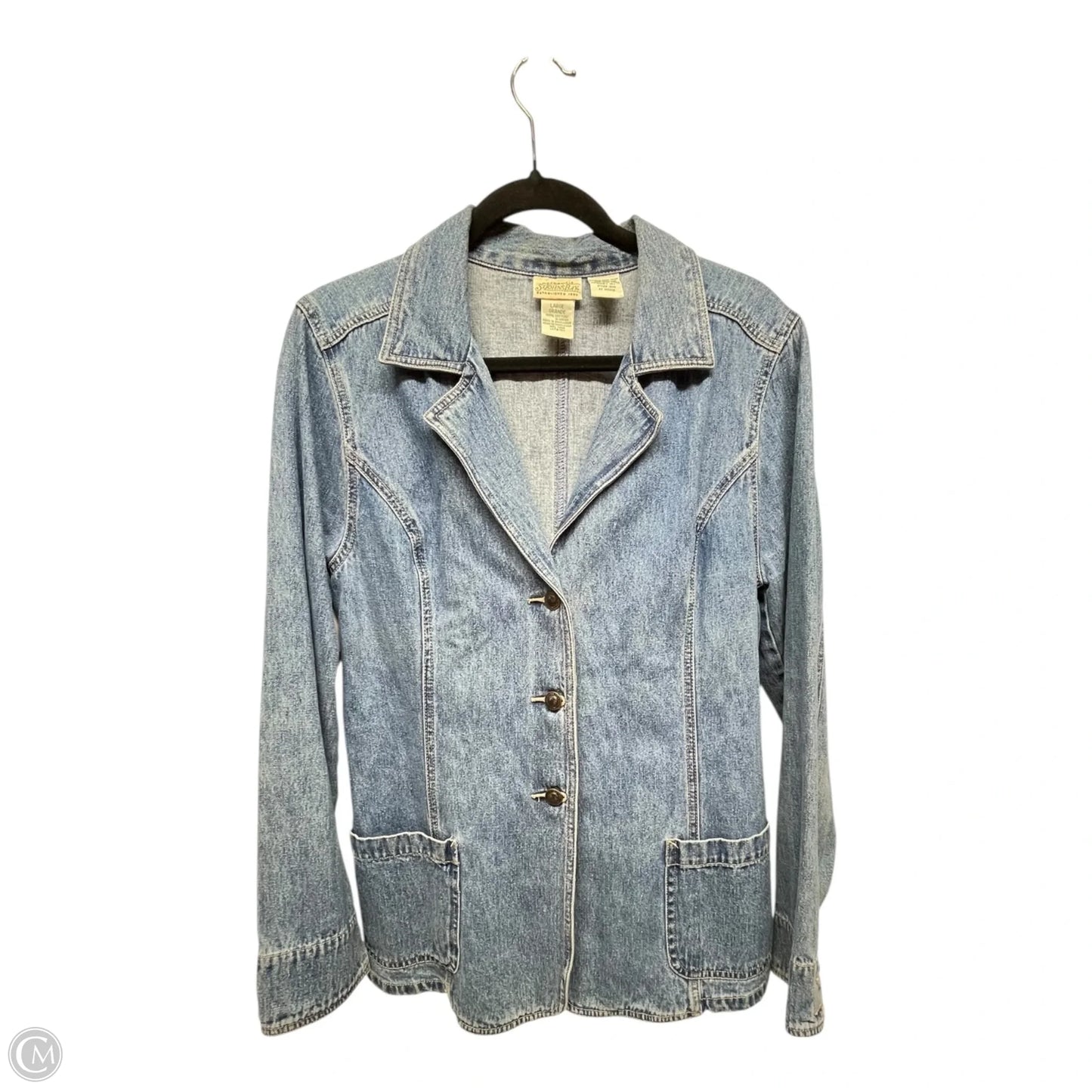 Jacket Denim By St Johns Bay In Blue Denim, Size: L