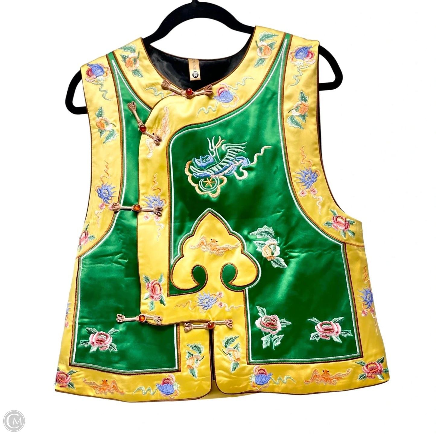 Vest by CLOTHES MENTOR In Green & Yellow, Size: XL